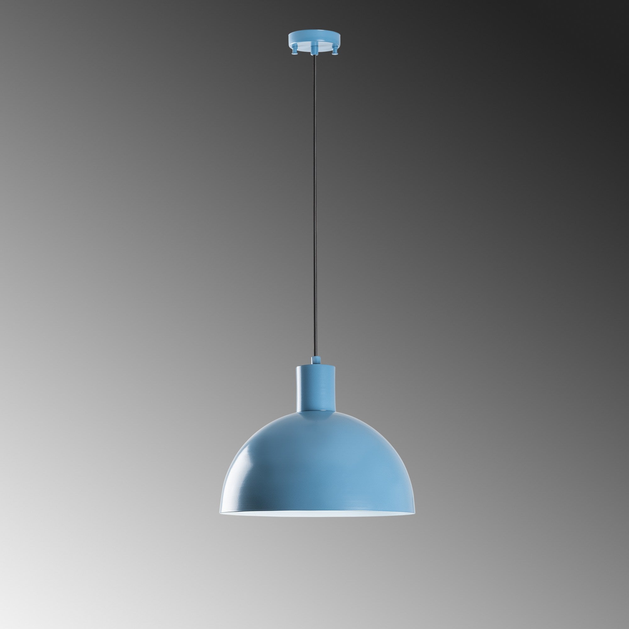 Candeeiro de Teto – Altura Ajustável 28-117 cm – Azul Claro – Metal