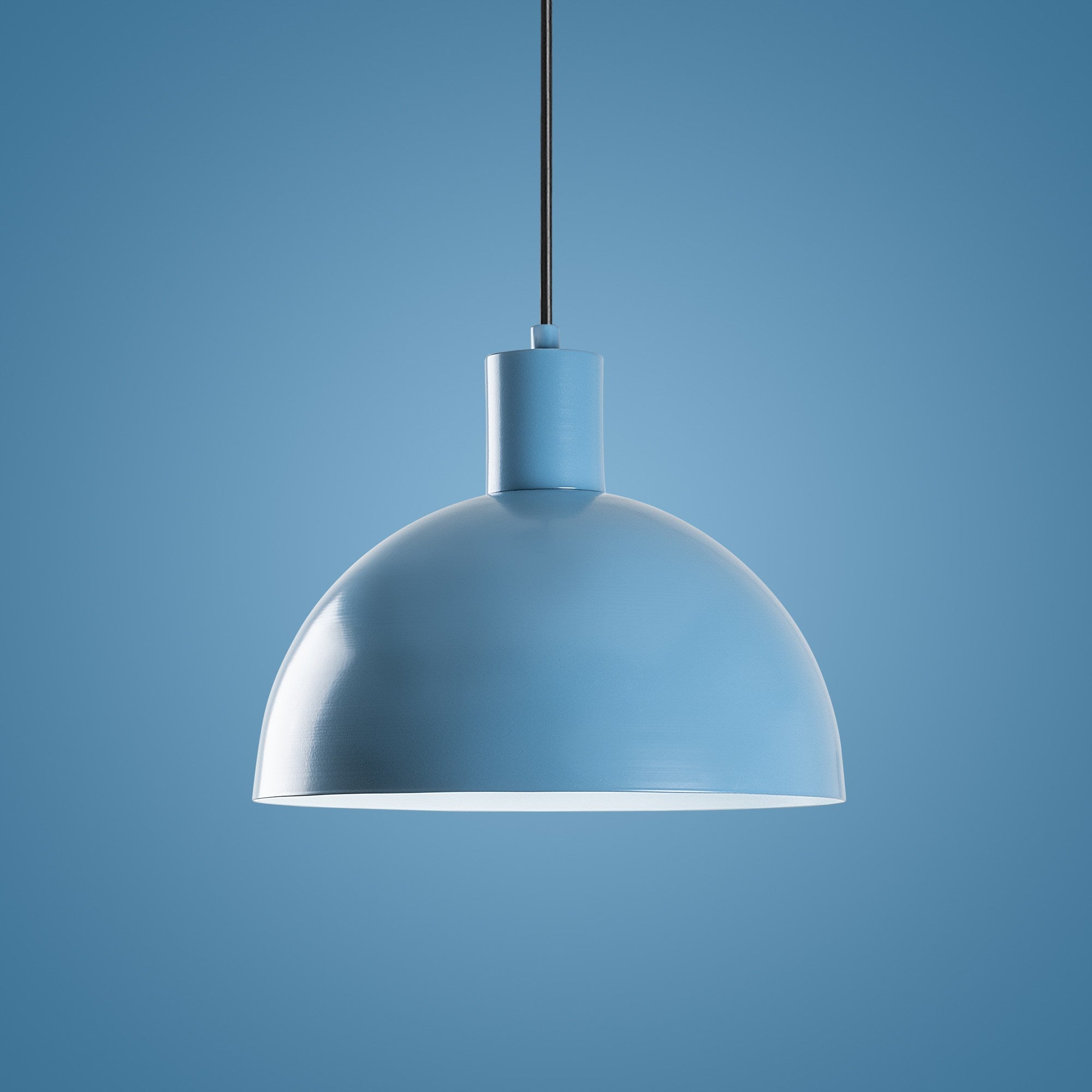 Candeeiro de Teto – Altura Ajustável 28-117 cm – Azul Claro – Metal