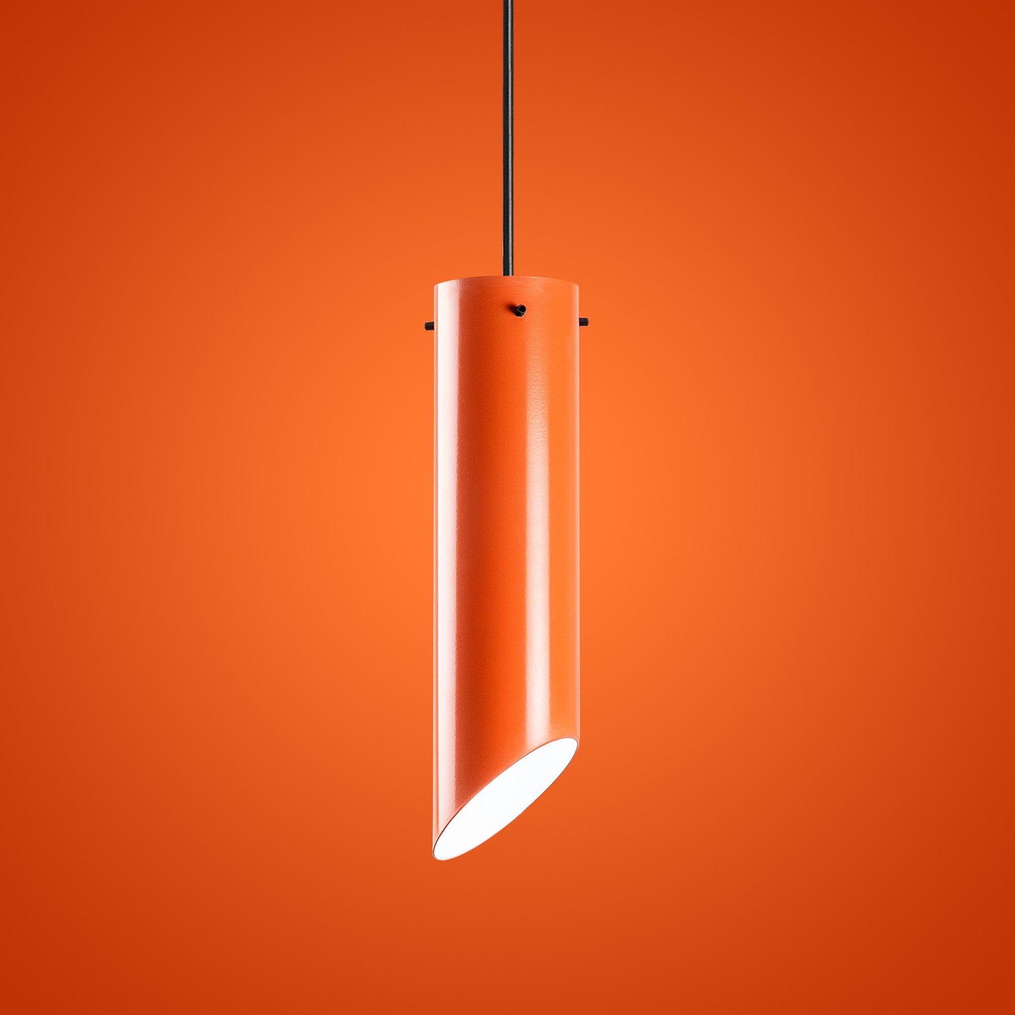 Candeeiro de Teto – 37 a 114 cm – Laranja – Metal