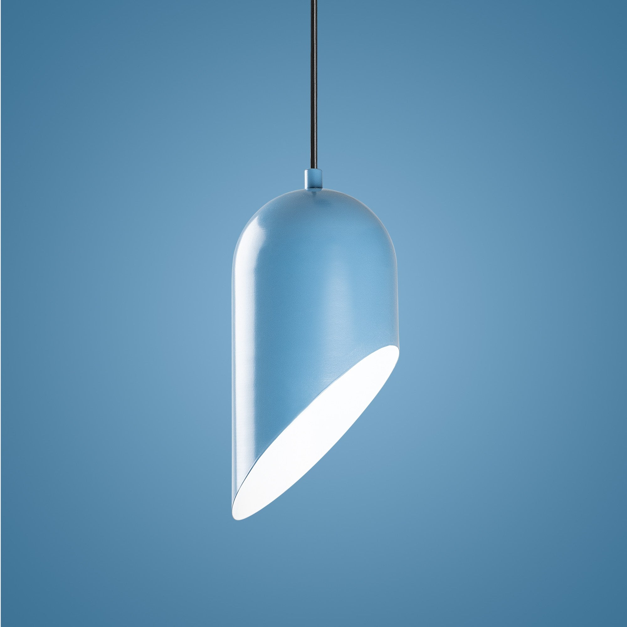 Candeeiro de Teto ajustável – 32 a 121 cm – azul claro – metal
