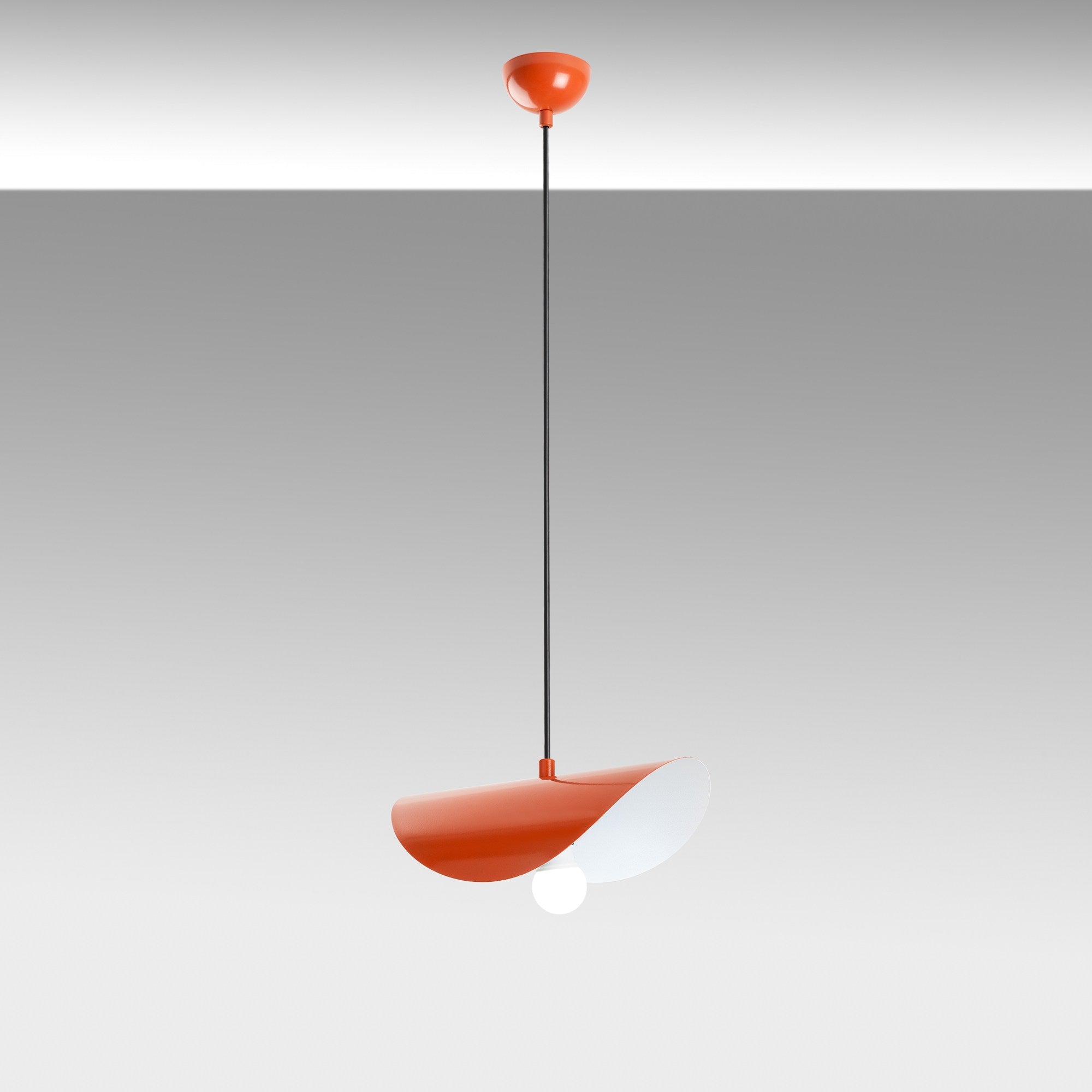 Candeeiro de Teto – Altura Ajustável 17-106 cm – Laranja – Metal