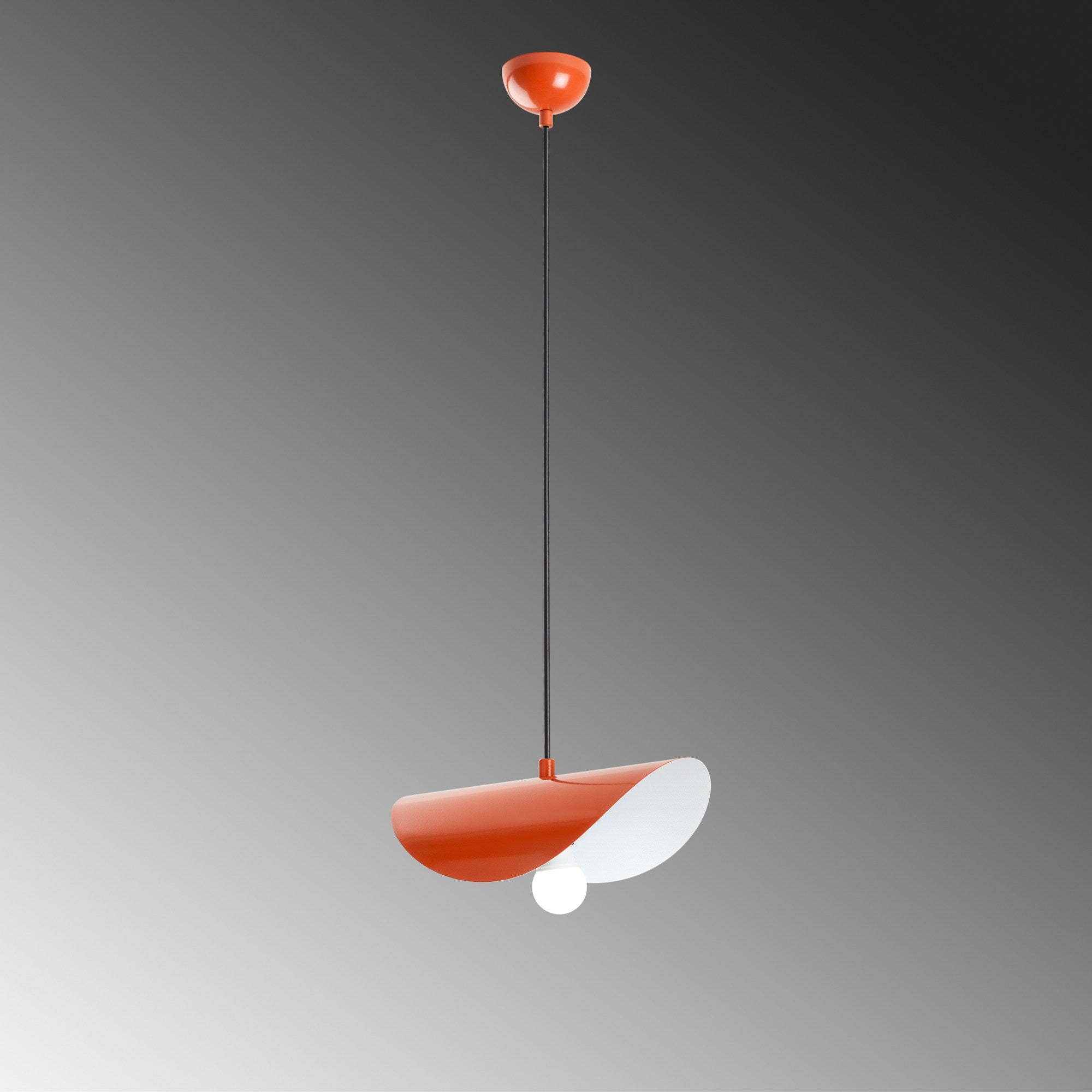 Candeeiro de Teto – Altura Ajustável 17-106 cm – Laranja – Metal