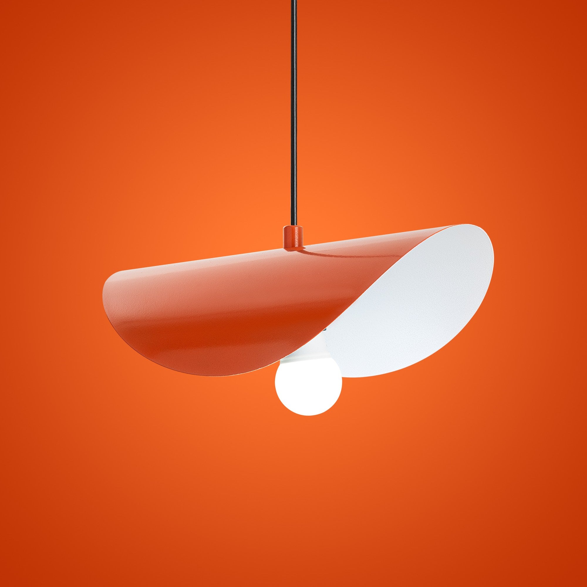 Candeeiro de Teto – Altura Ajustável 17-106 cm – Laranja – Metal