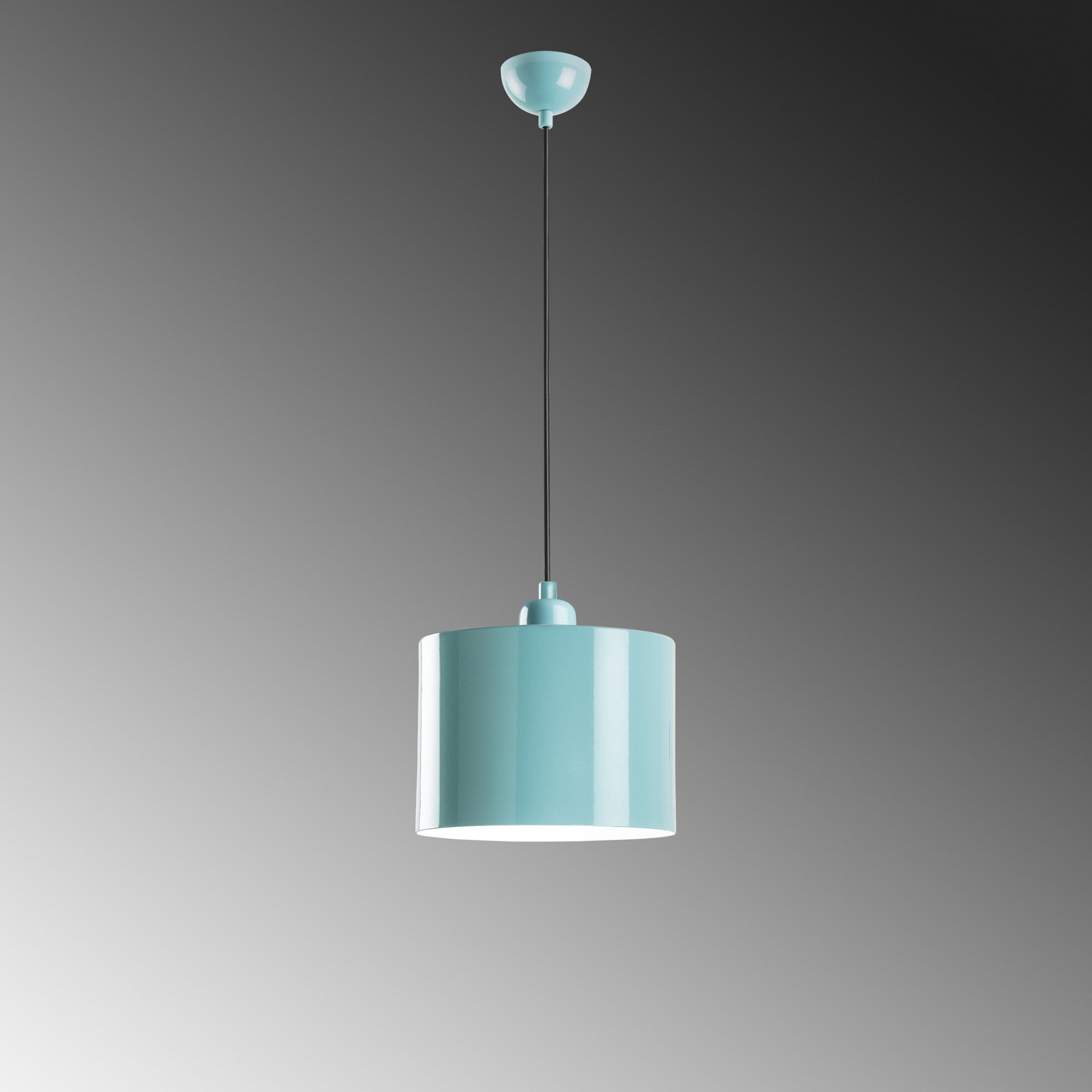 Candeeiro de Teto – altura ajustável de 25 a 110 cm – turquesa – metal
