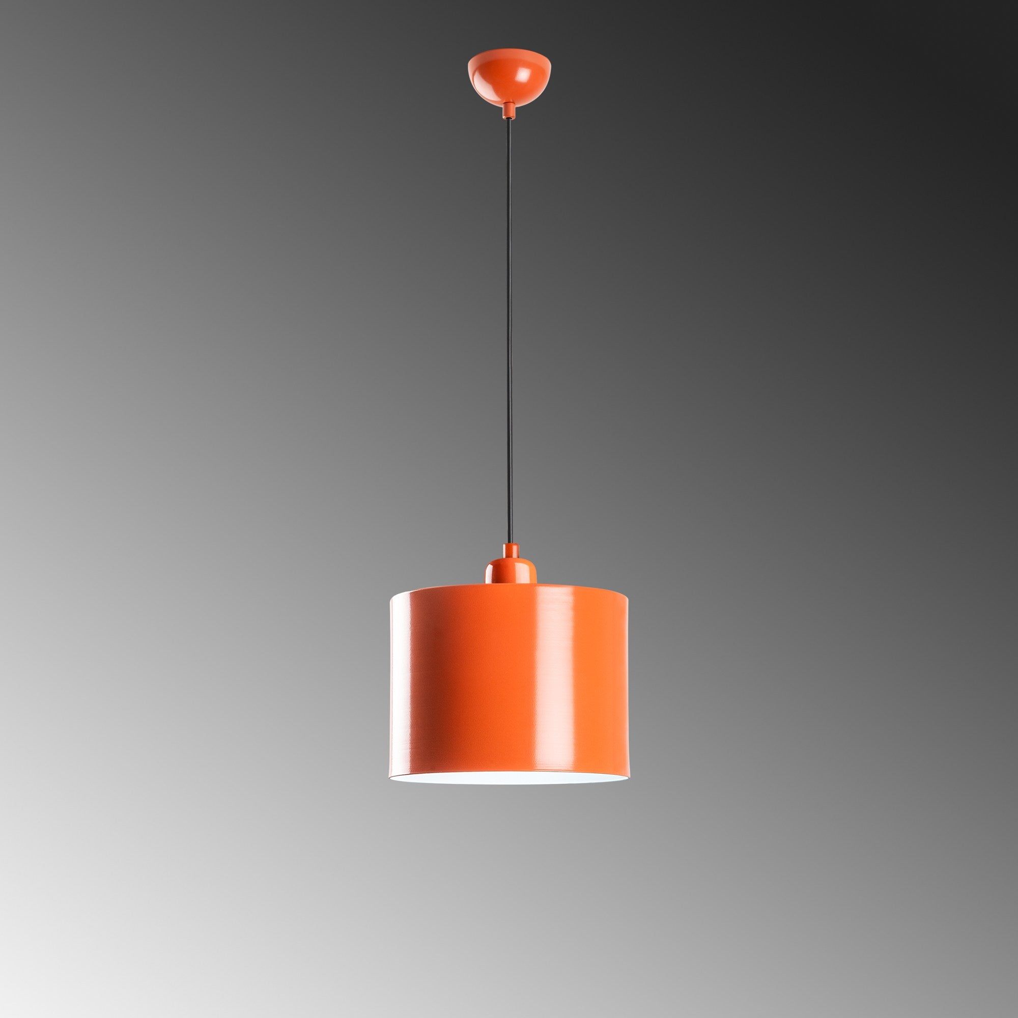 Candeeiro de Teto – Altura Ajustável 25-110 cm – Laranja – Metal