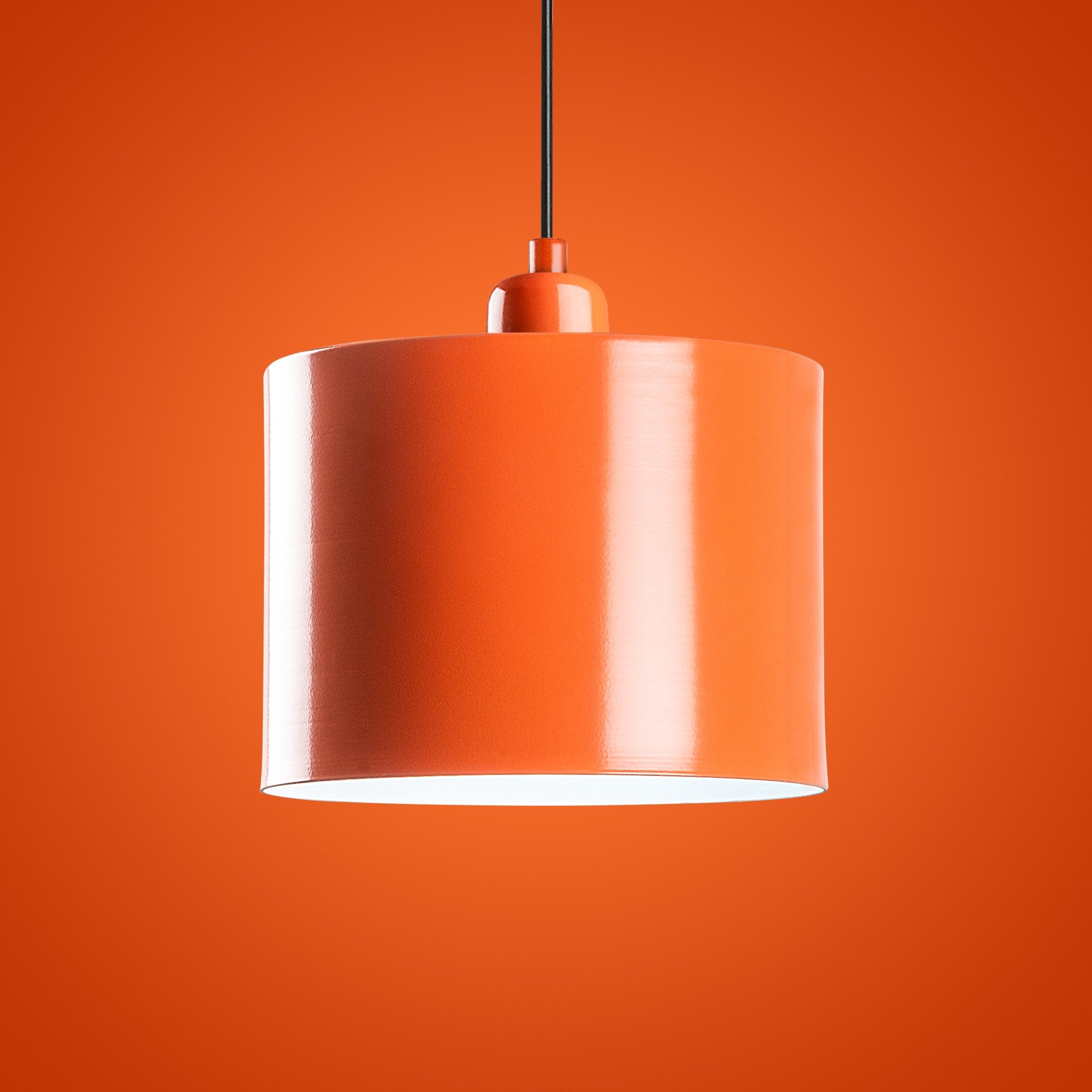 Candeeiro de Teto – Altura Ajustável 25-110 cm – Laranja – Metal