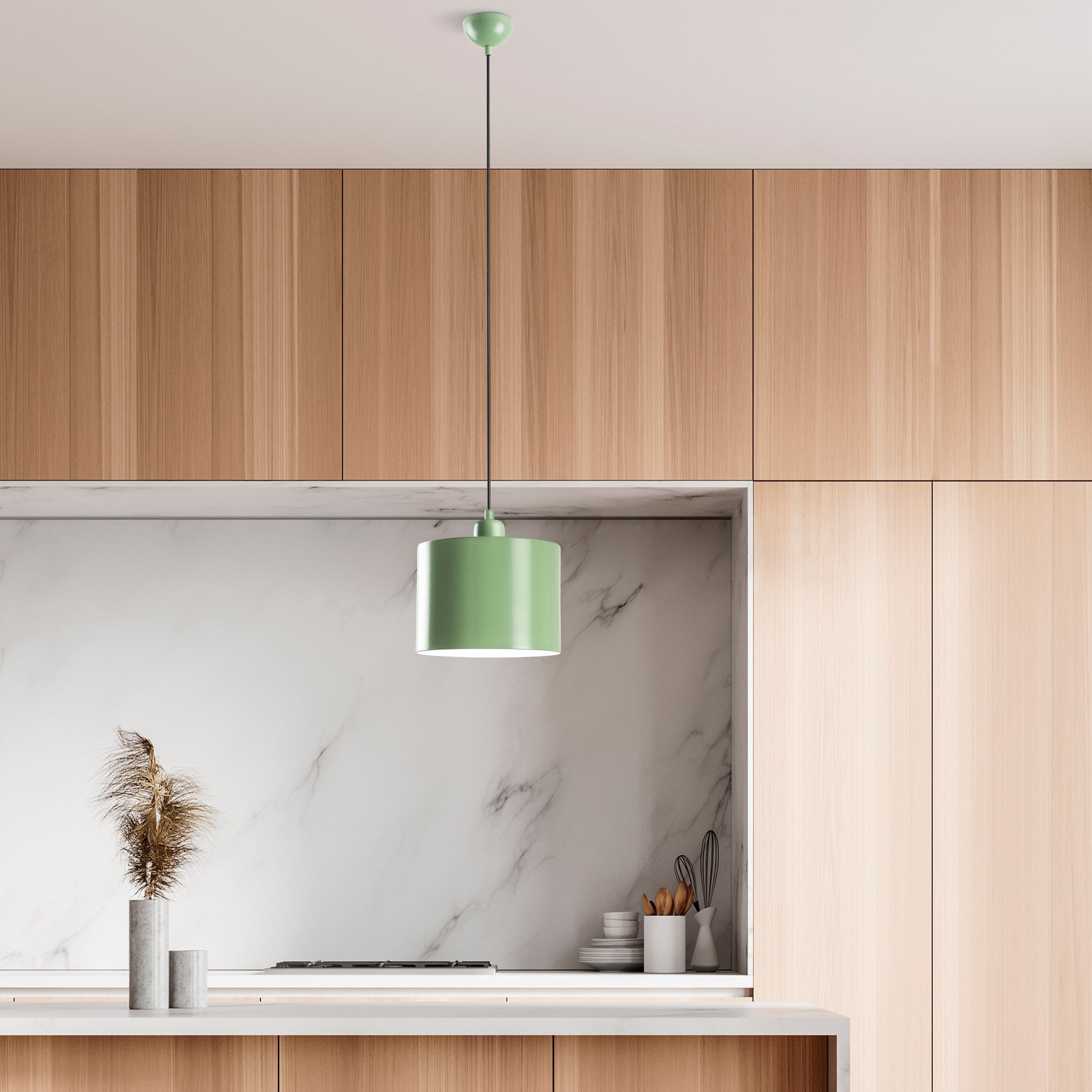 Candeeiro de Teto elegante – altura ajustável de 25 a 110 cm – menta – metal