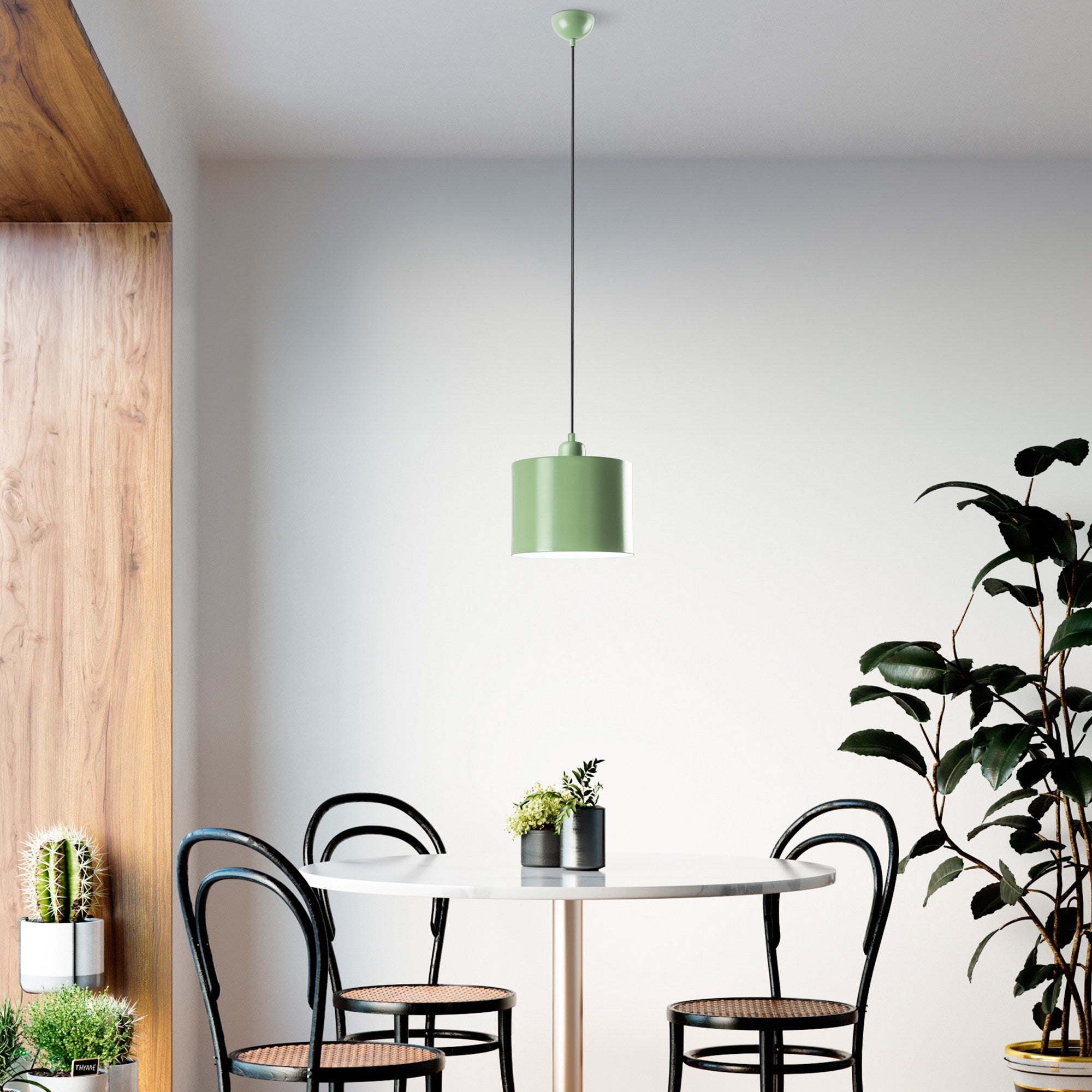 Candeeiro de Teto elegante – altura ajustável de 25 a 110 cm – menta – metal