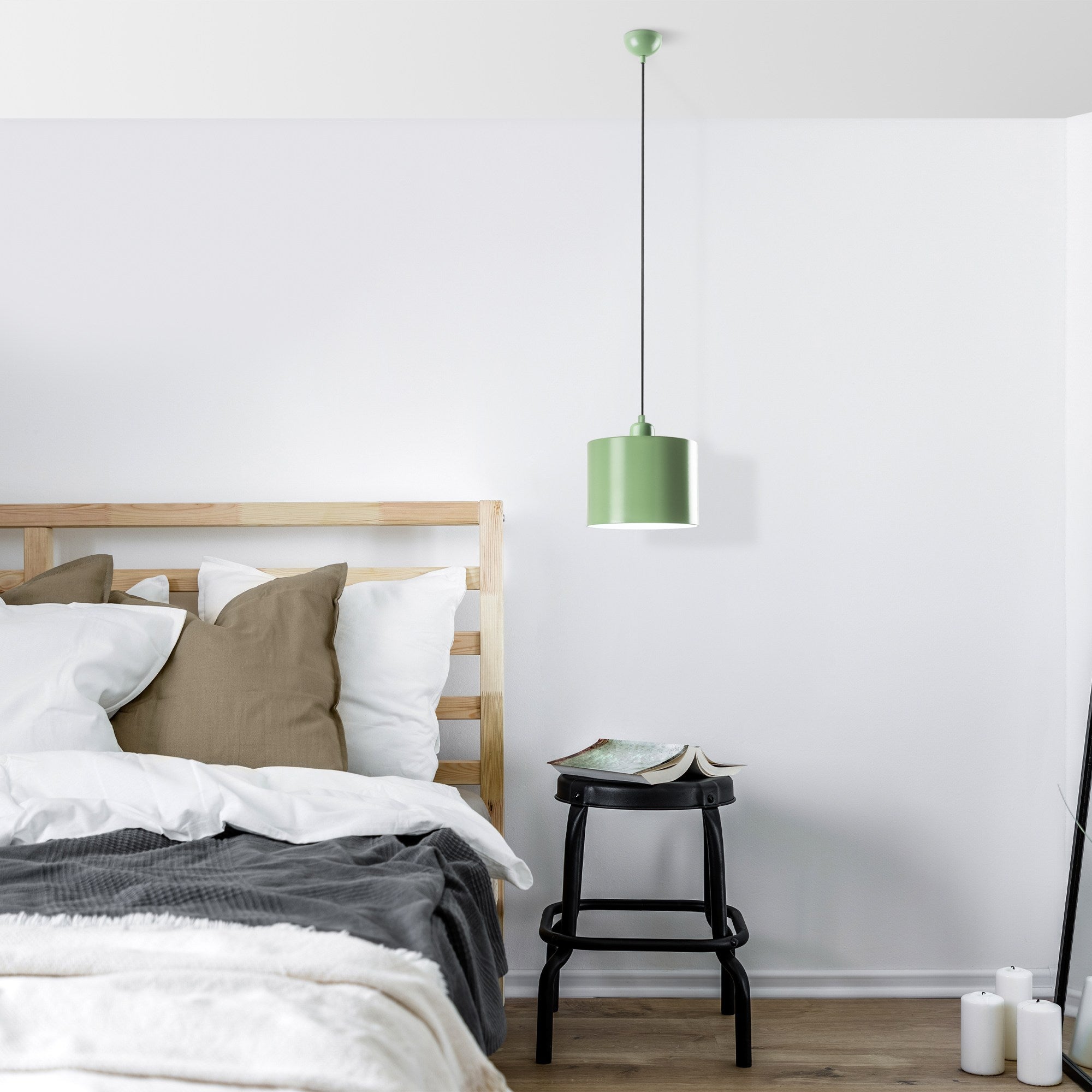 Candeeiro de Teto elegante – altura ajustável de 25 a 110 cm – menta – metal