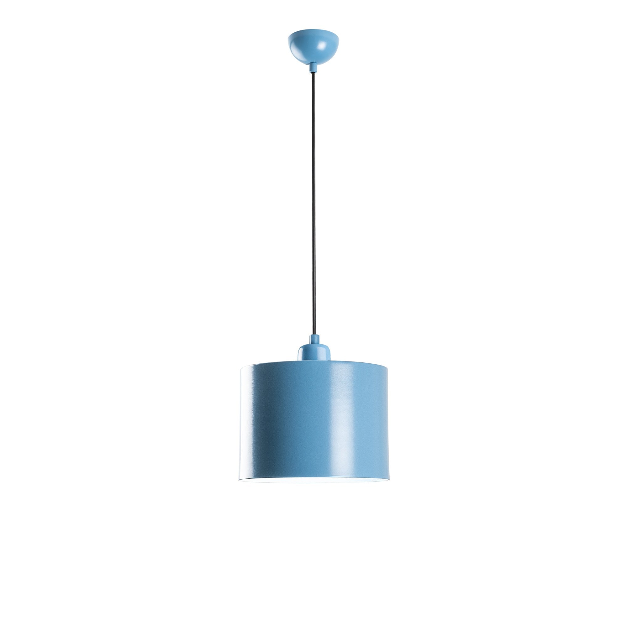 Candeeiro de Teto – altura ajustável de 25 a 110 cm – azul claro – metal