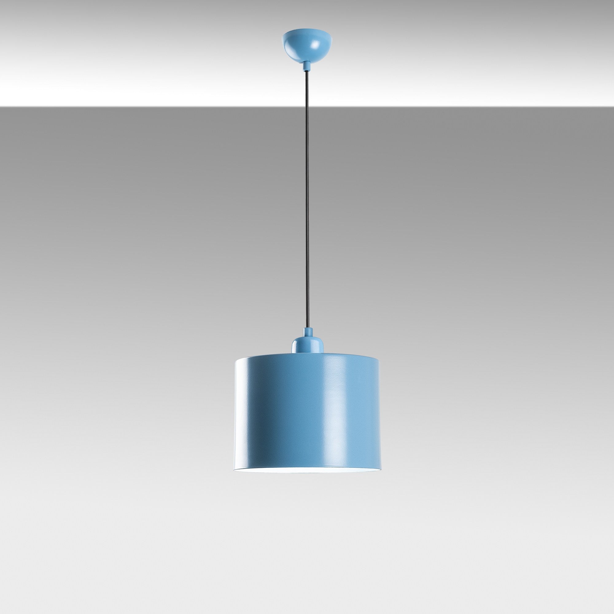 Candeeiro de Teto – altura ajustável de 25 a 110 cm – azul claro – metal