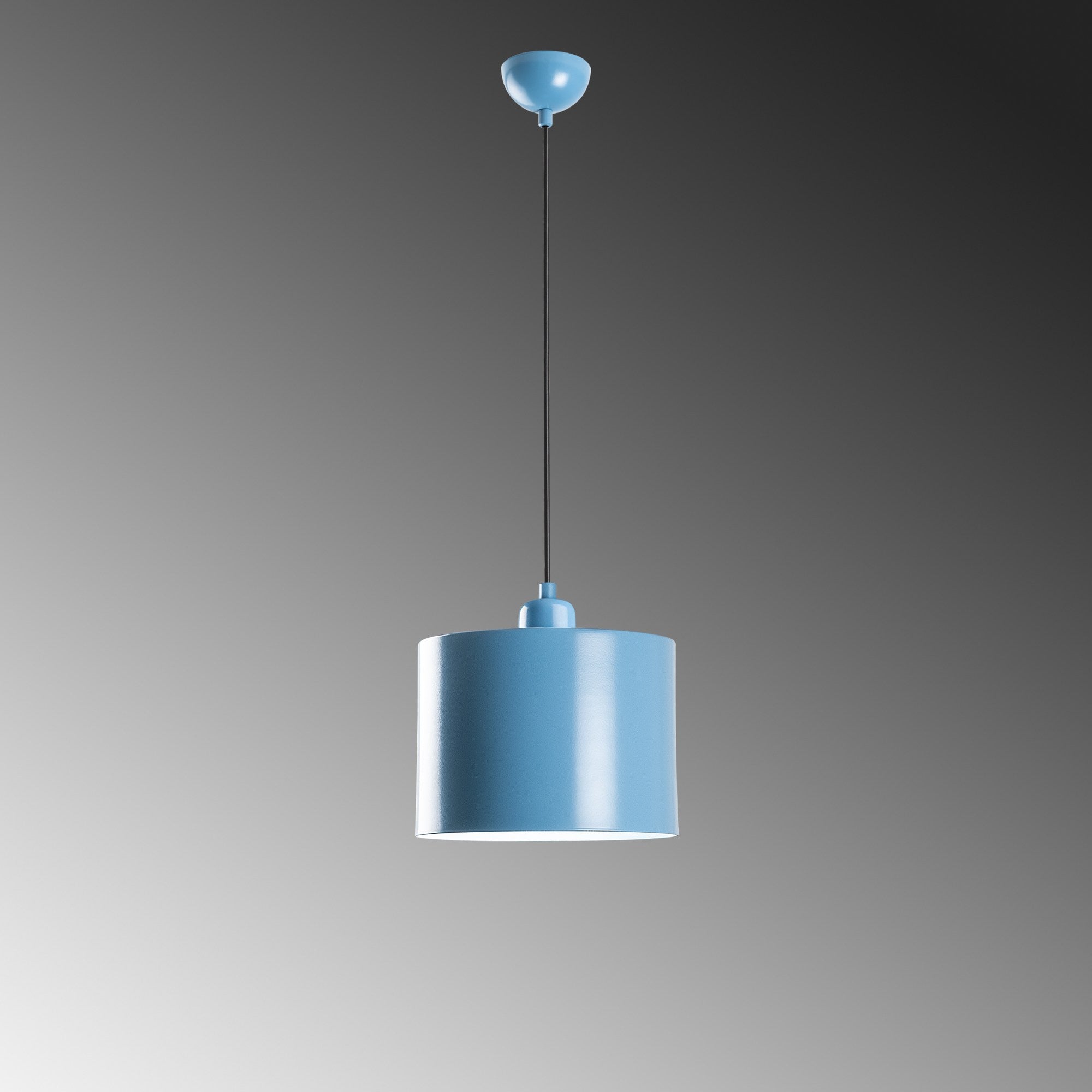 Candeeiro de Teto – altura ajustável de 25 a 110 cm – azul claro – metal