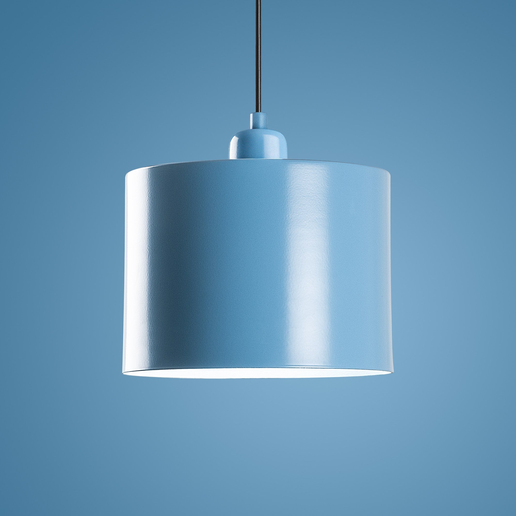 Candeeiro de Teto – altura ajustável de 25 a 110 cm – azul claro – metal