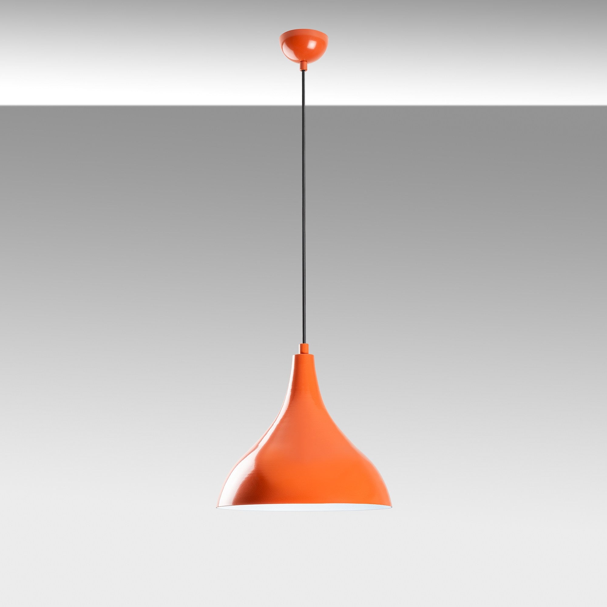 Candeeiro de Teto – altura ajustável de 33 a 122 cm – laranja – metal
