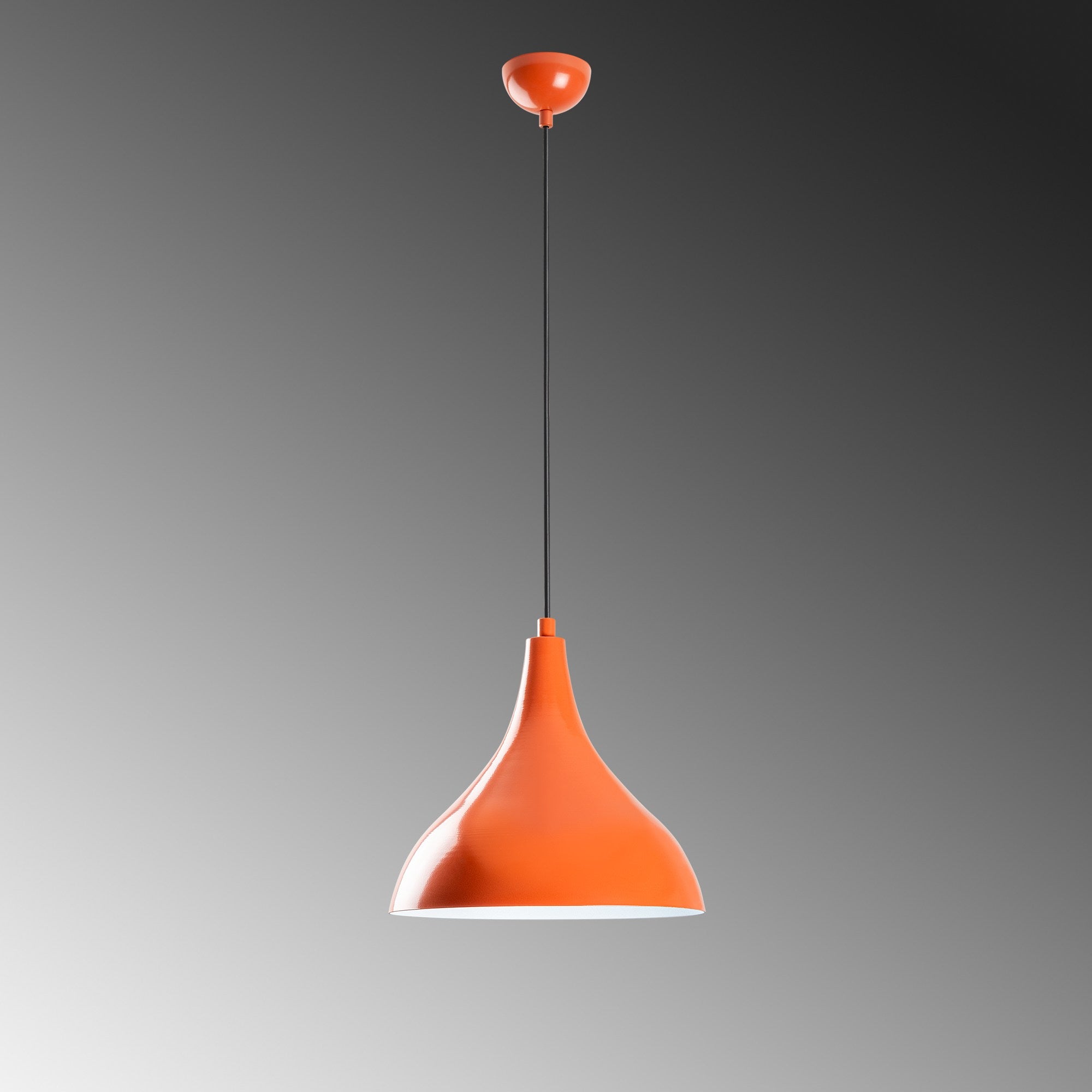 Candeeiro de Teto – altura ajustável de 33 a 122 cm – laranja – metal