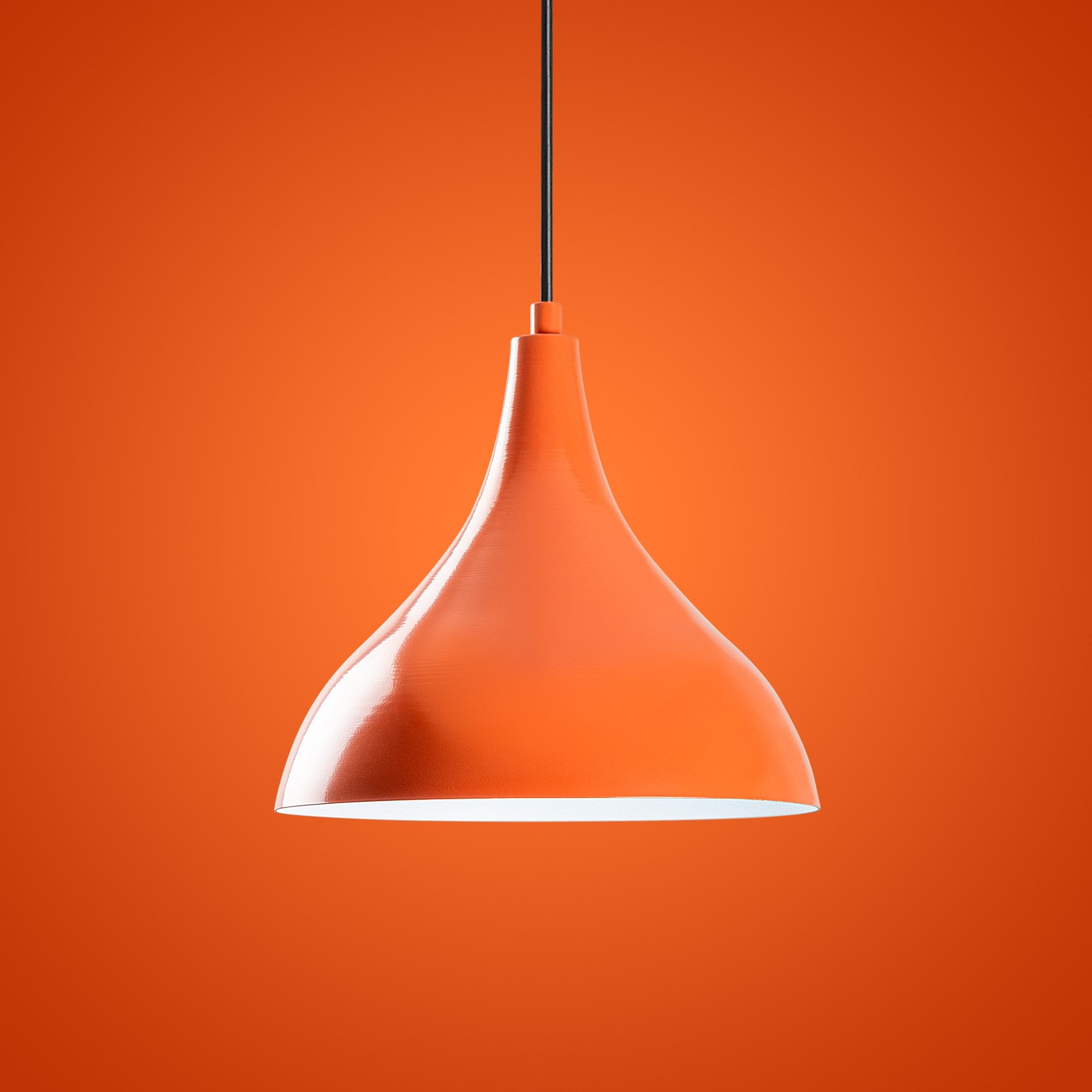 Candeeiro de Teto – altura ajustável de 33 a 122 cm – laranja – metal