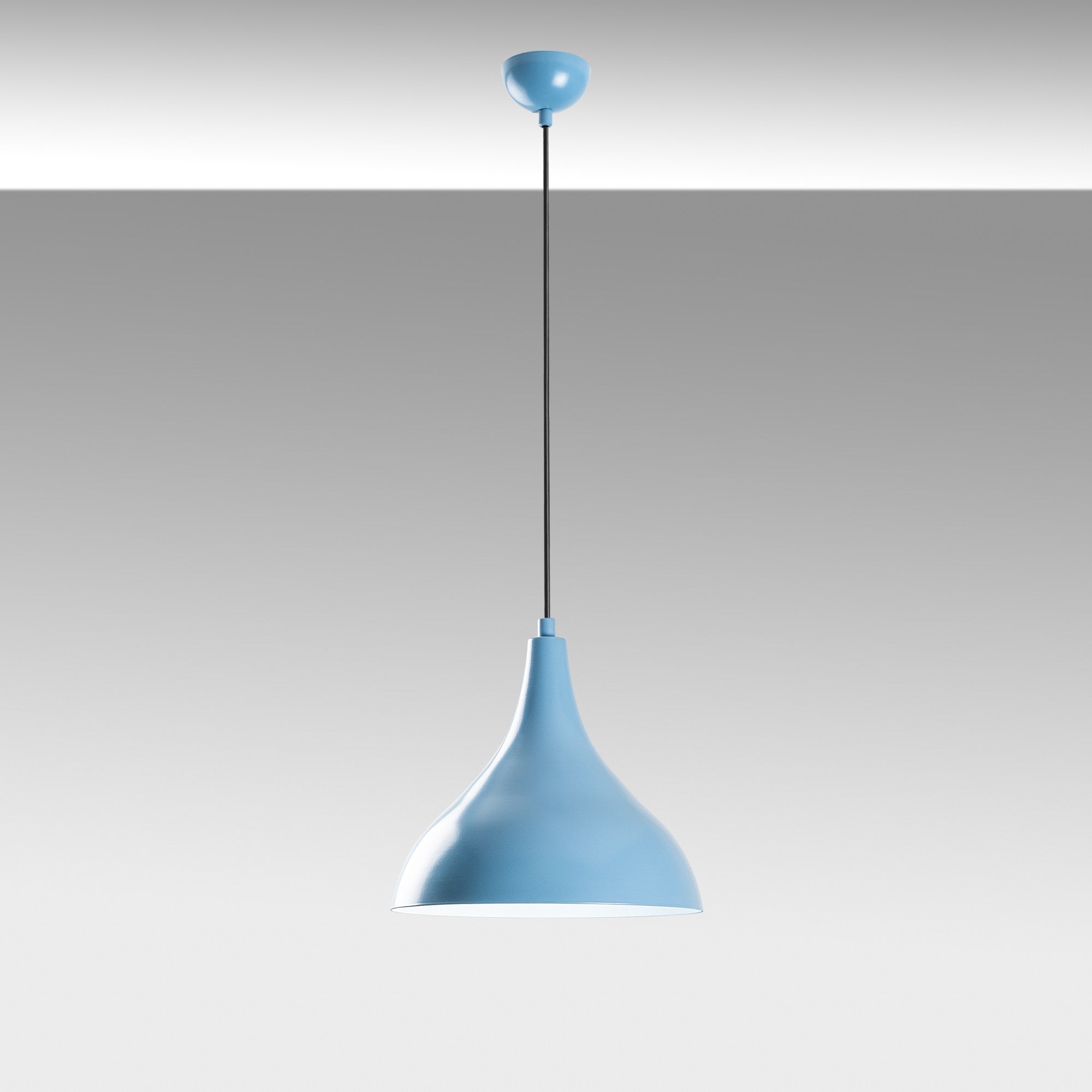 Candeeiro de Teto – Altura Ajustável 33-122 cm – Azul Claro – Metal