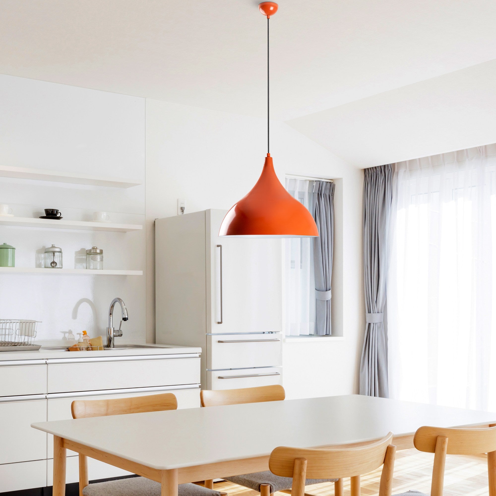 Candeeiro de Teto – Ø41 cm – Laranja – Metal