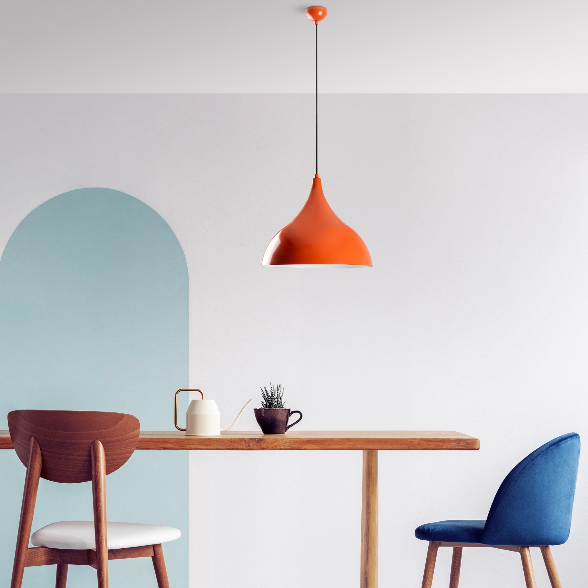 Candeeiro de Teto – Ø41 cm – Laranja – Metal