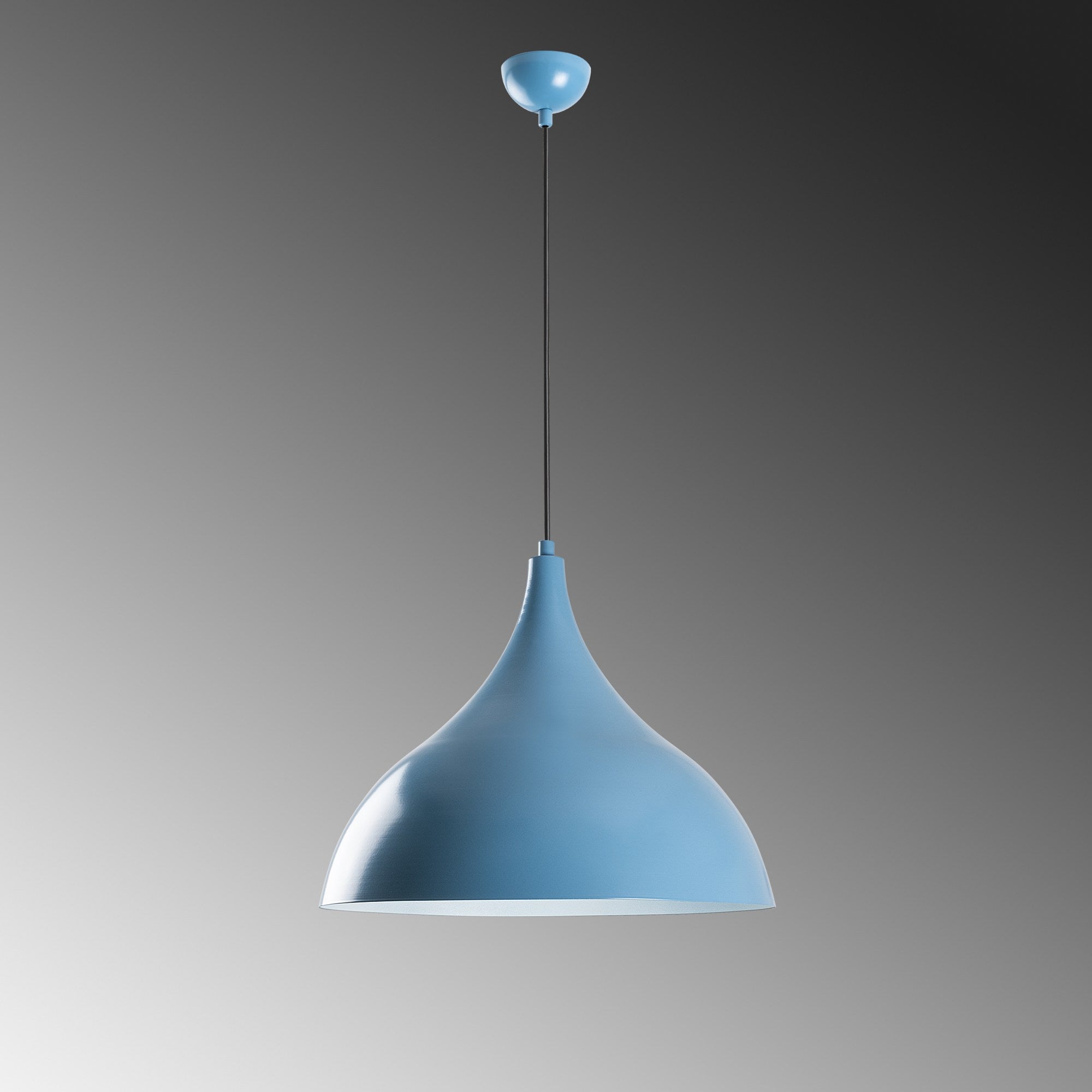 Candeeiro de Teto – Altura Ajustável 42-133 cm – Azul Claro – Metal