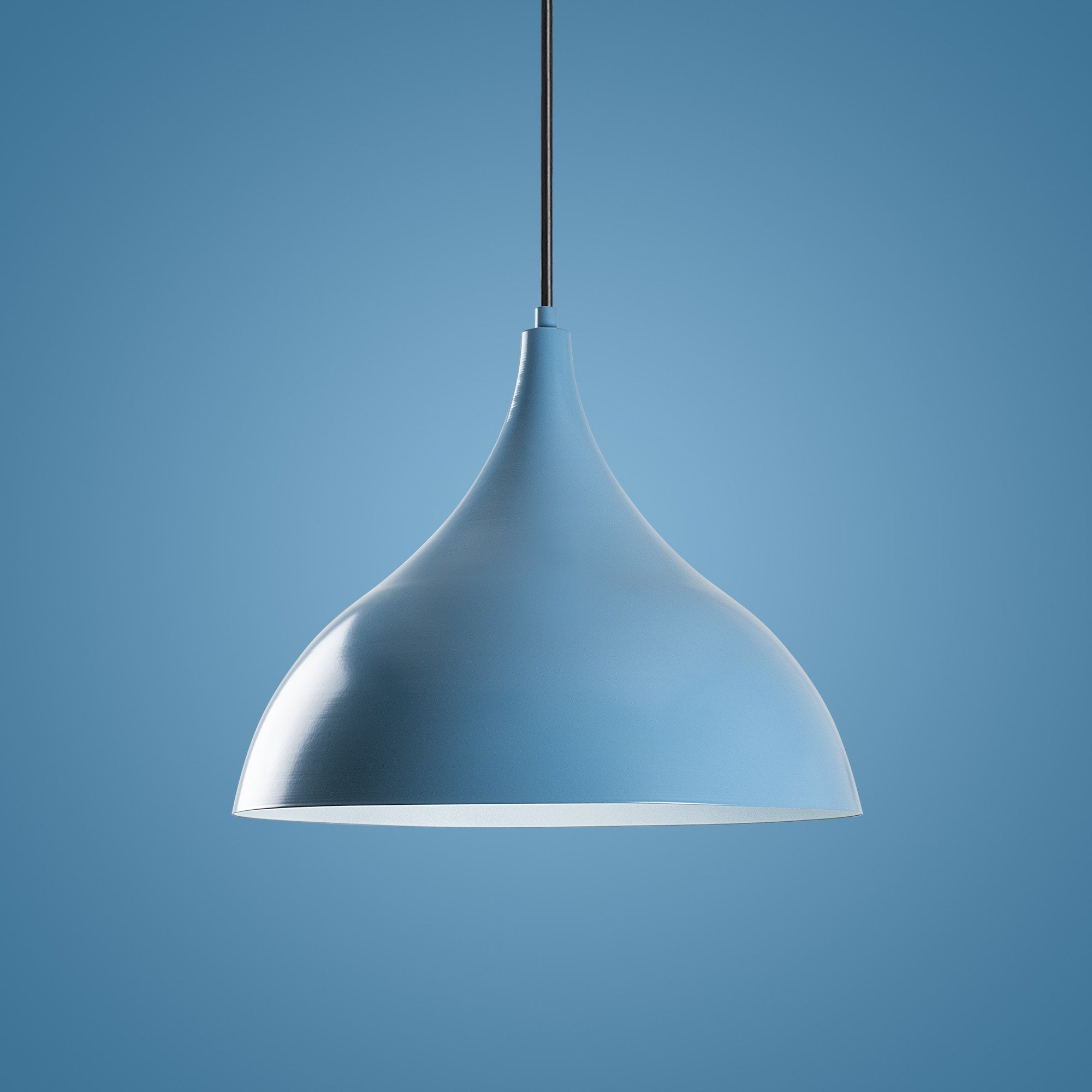 Candeeiro de Teto – Altura Ajustável 42-133 cm – Azul Claro – Metal