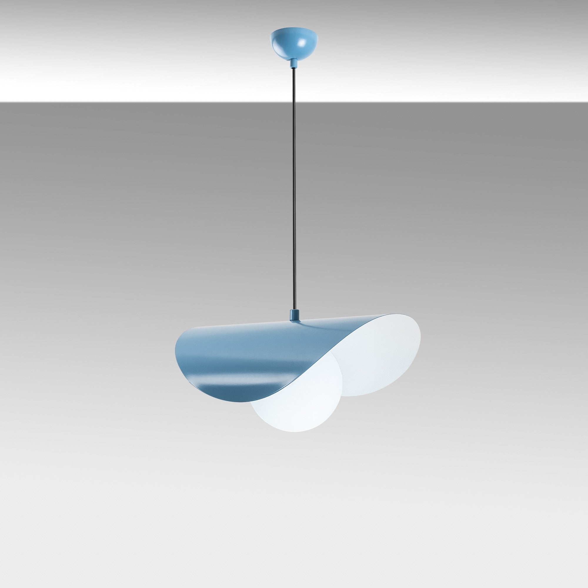 Candeeiro de Teto – Altura Ajustável 25-112 cm – Azul Claro – Metal