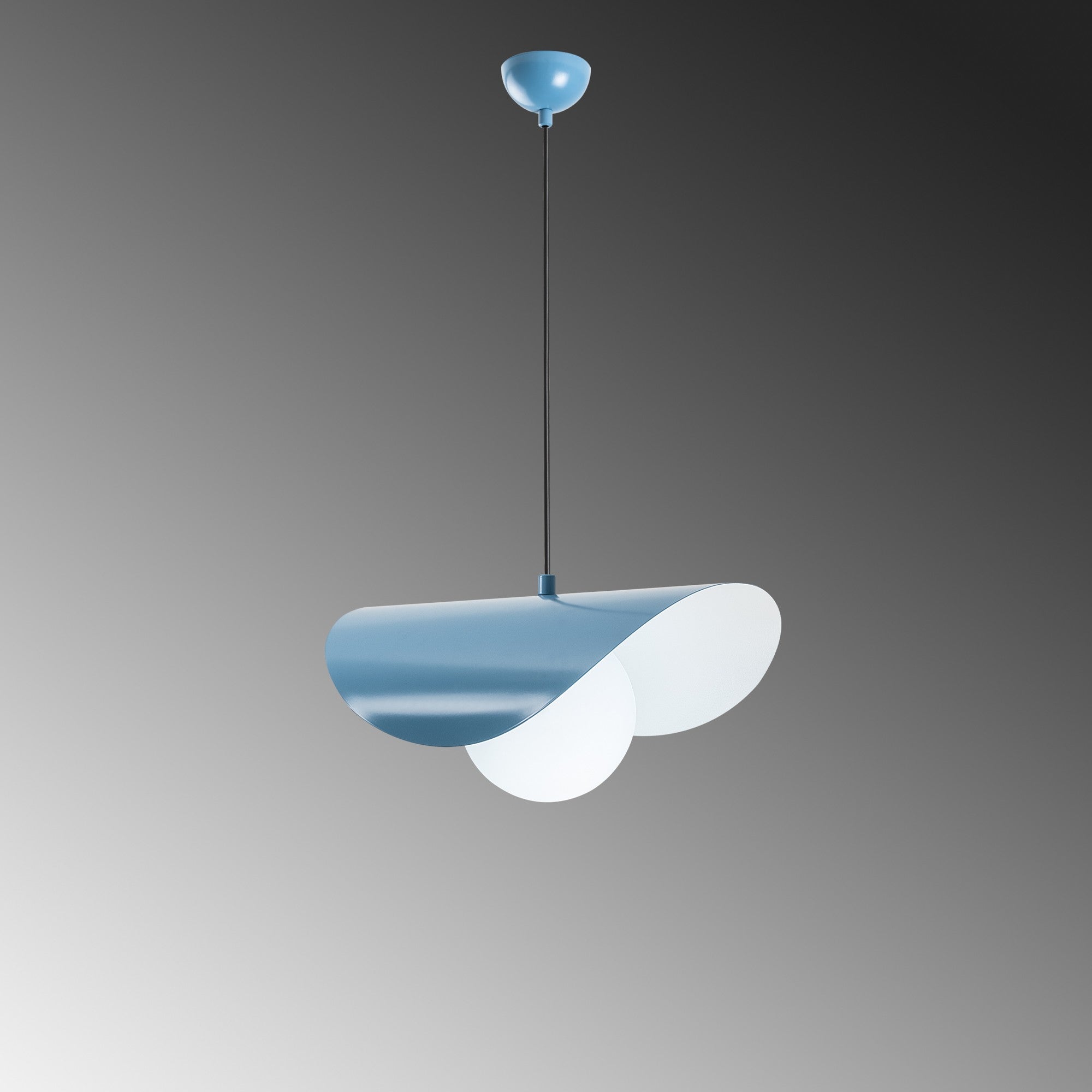 Candeeiro de Teto – Altura Ajustável 25-112 cm – Azul Claro – Metal