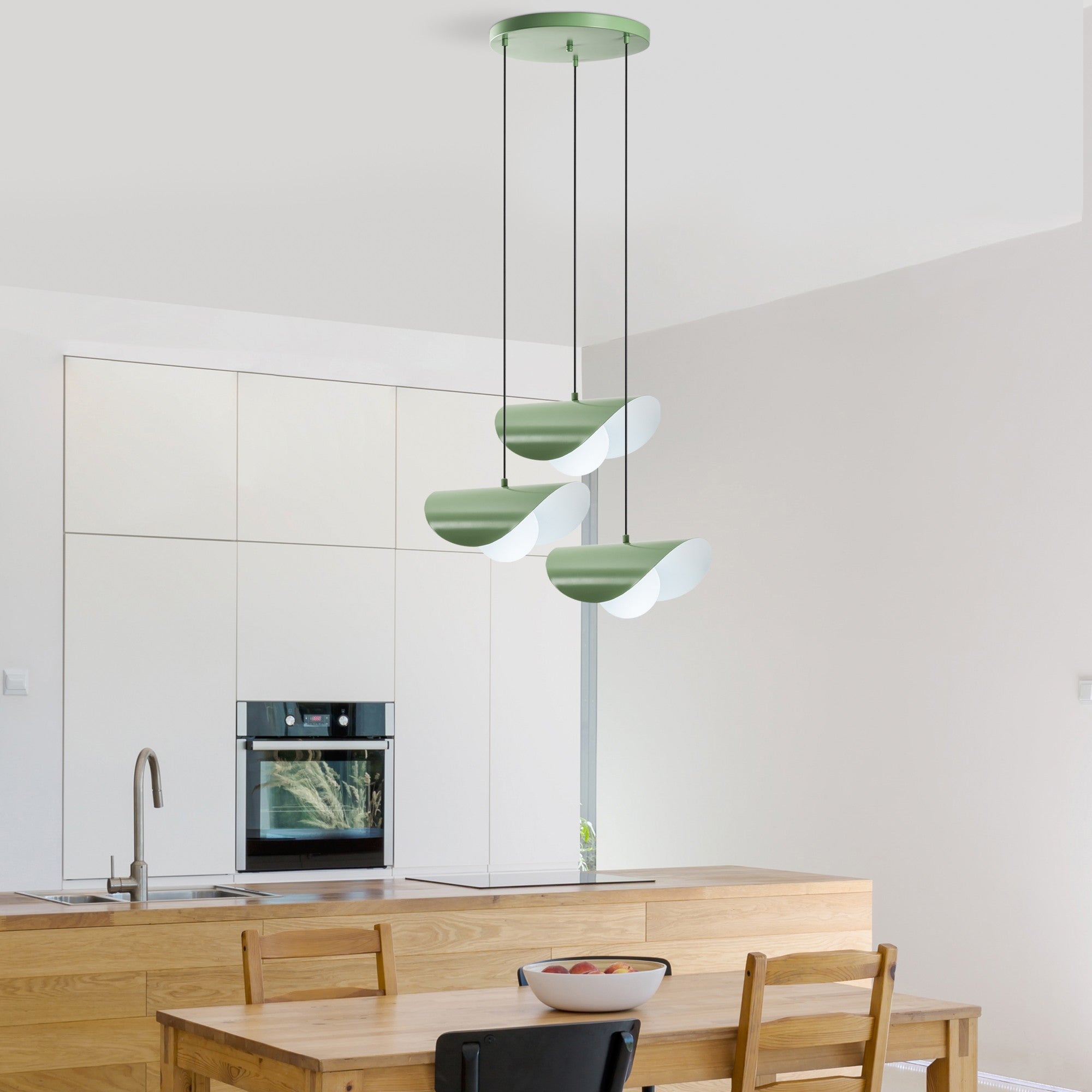 Candeeiro de Teto – 50 cm de diâmetro – Verde Menta – Metal