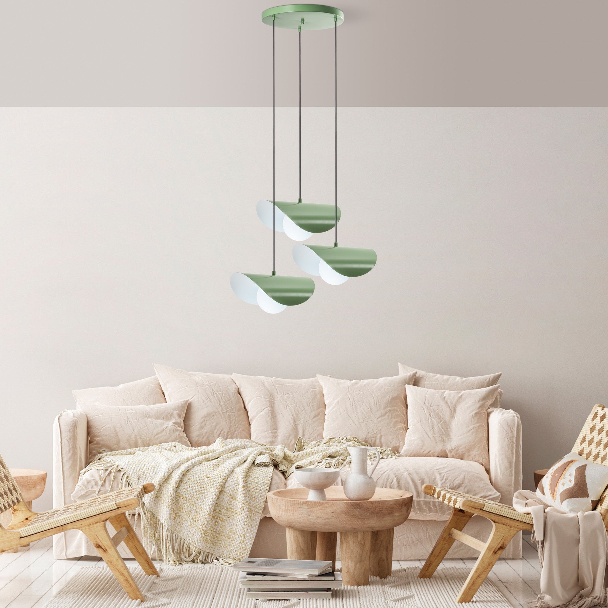 Candeeiro de Teto – 50 cm de diâmetro – Verde Menta – Metal