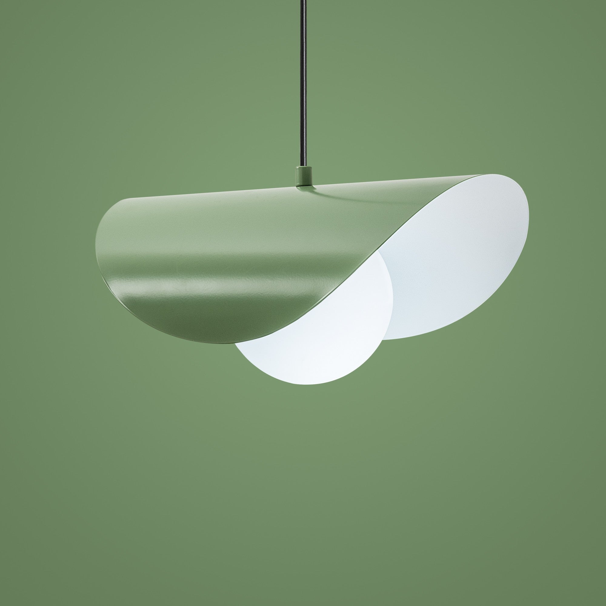 Candeeiro de Teto – 50 cm de diâmetro – Verde Menta – Metal