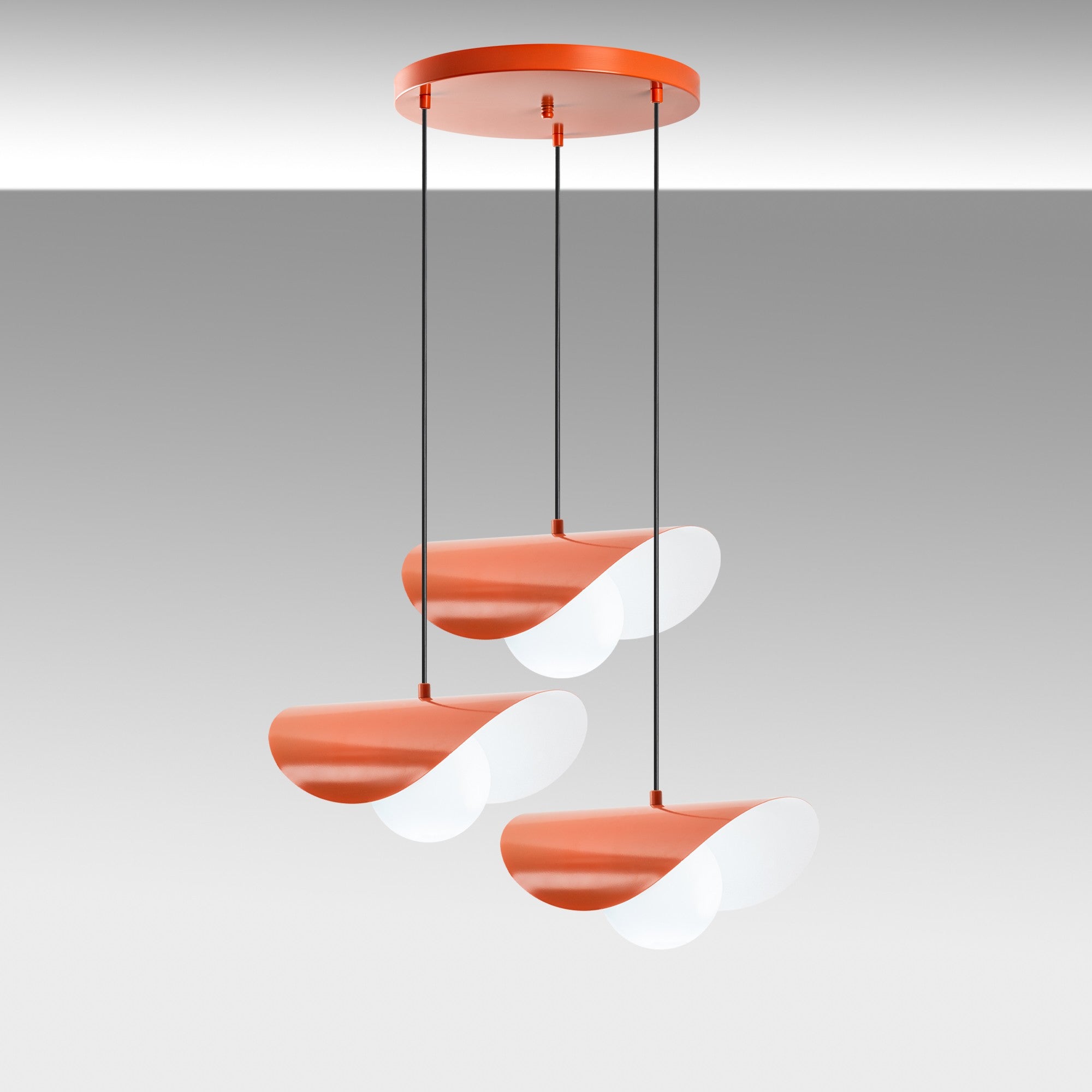 Candeeiro de Teto – 50 cm de diâmetro – laranja – metal
