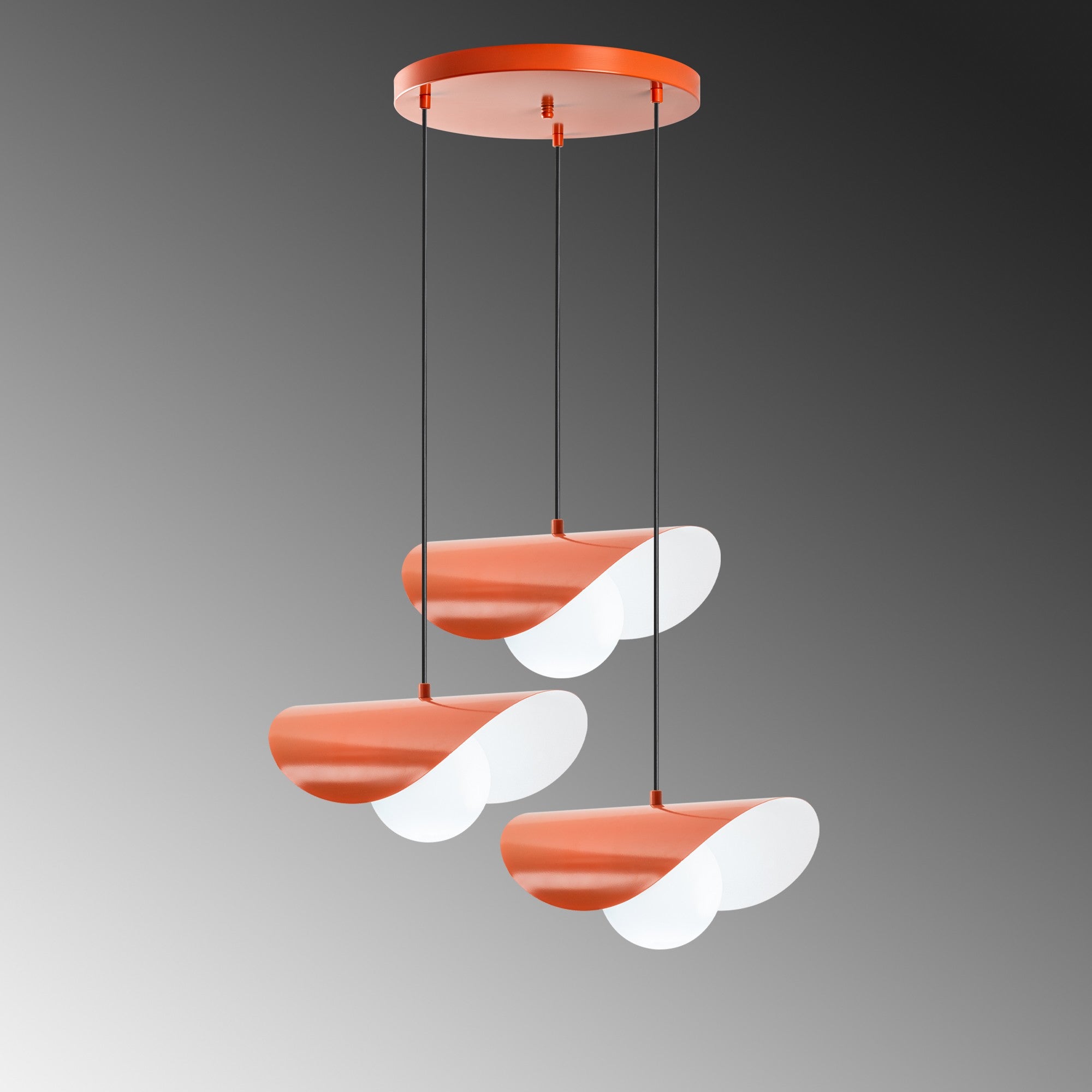 Candeeiro de Teto – 50 cm de diâmetro – laranja – metal