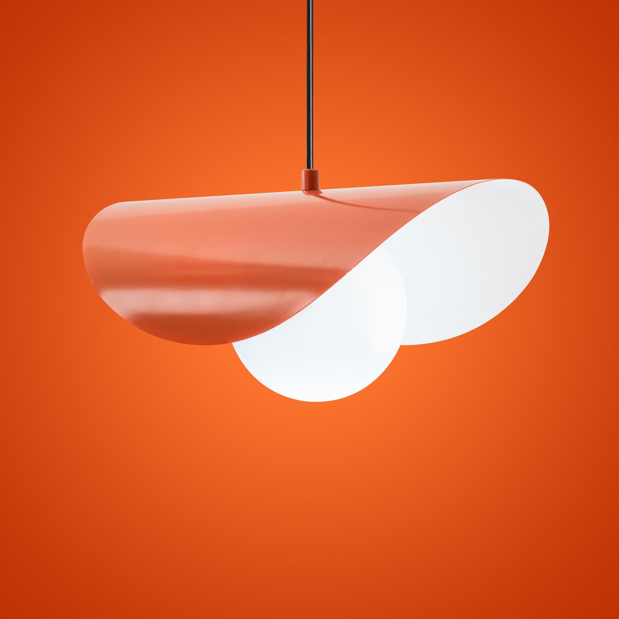 Candeeiro de Teto – 50 cm de diâmetro – laranja – metal