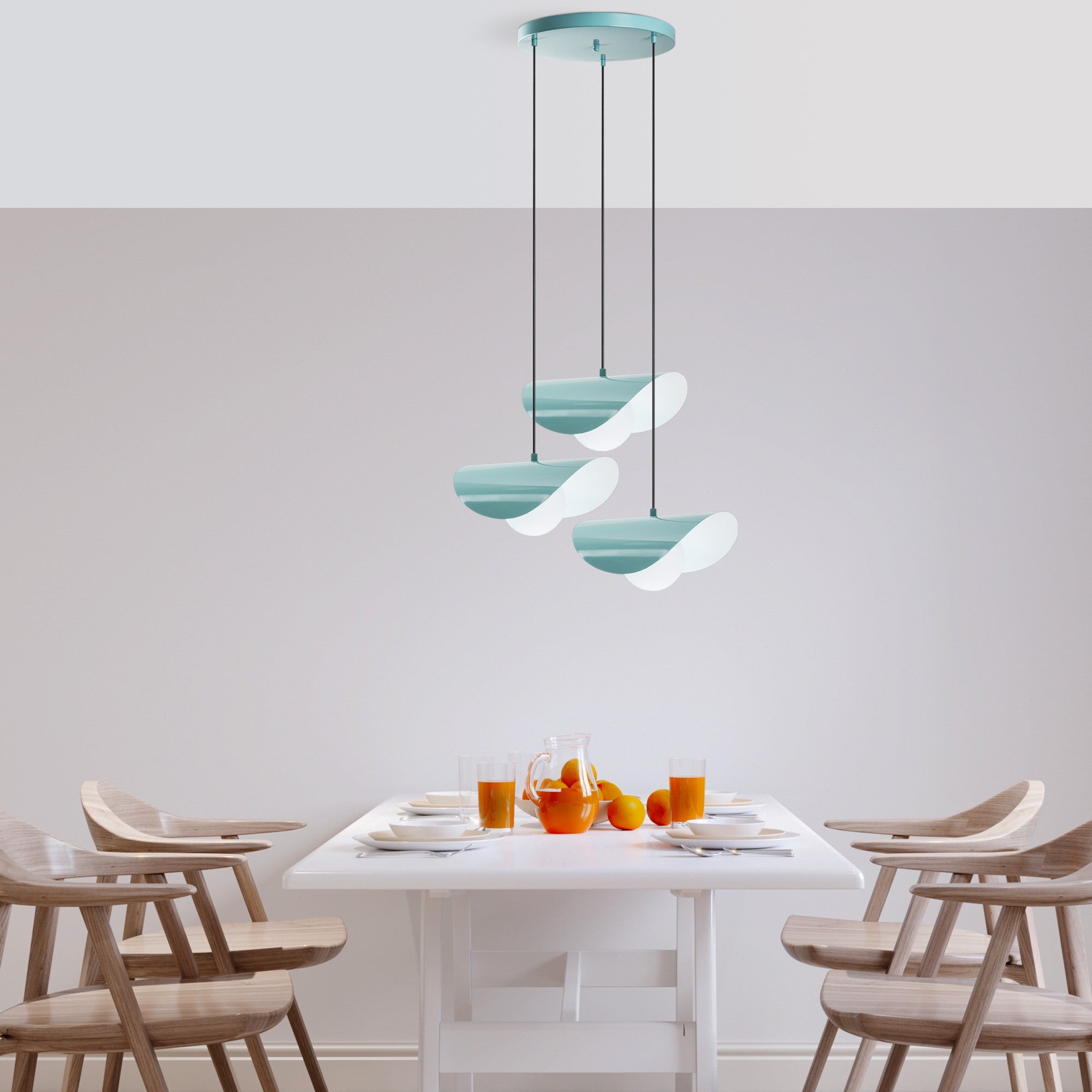 Candeeiro de Teto de metal – 50 cm de diâmetro – turquesa