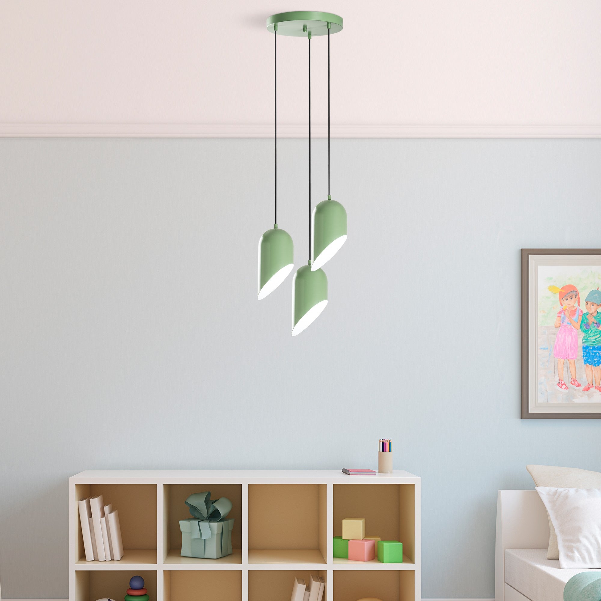 Candeeiro de Teto – 75 a 121 cm – Menta – Metal