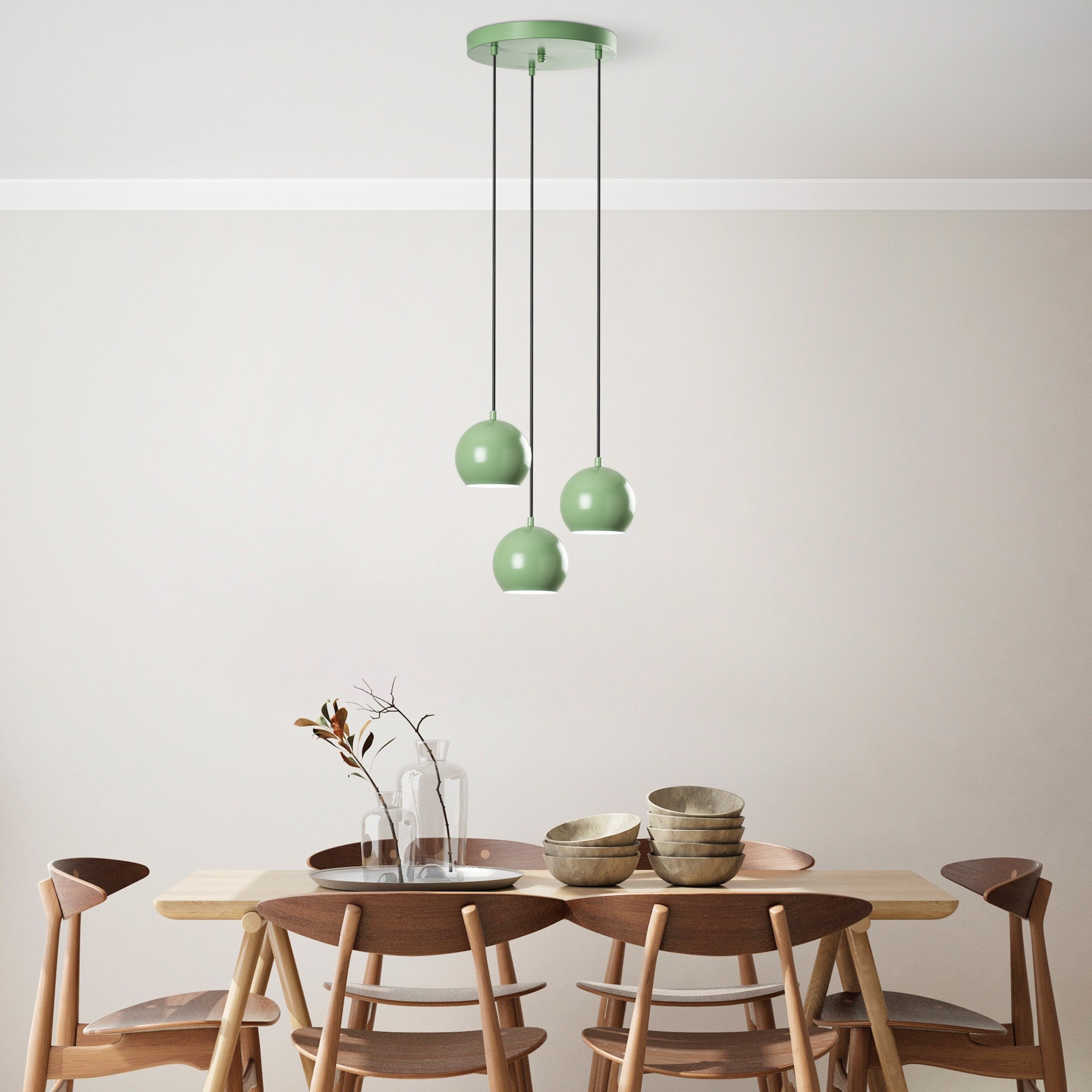 Candeeiro de Teto – 45 cm de diâmetro – menta – metal