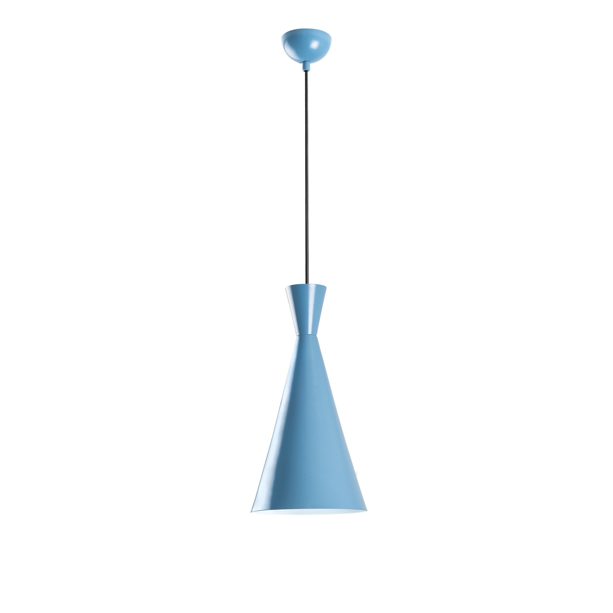 Candeeiro de Teto – altura ajustável de 45 a 134 cm – azul claro – metal