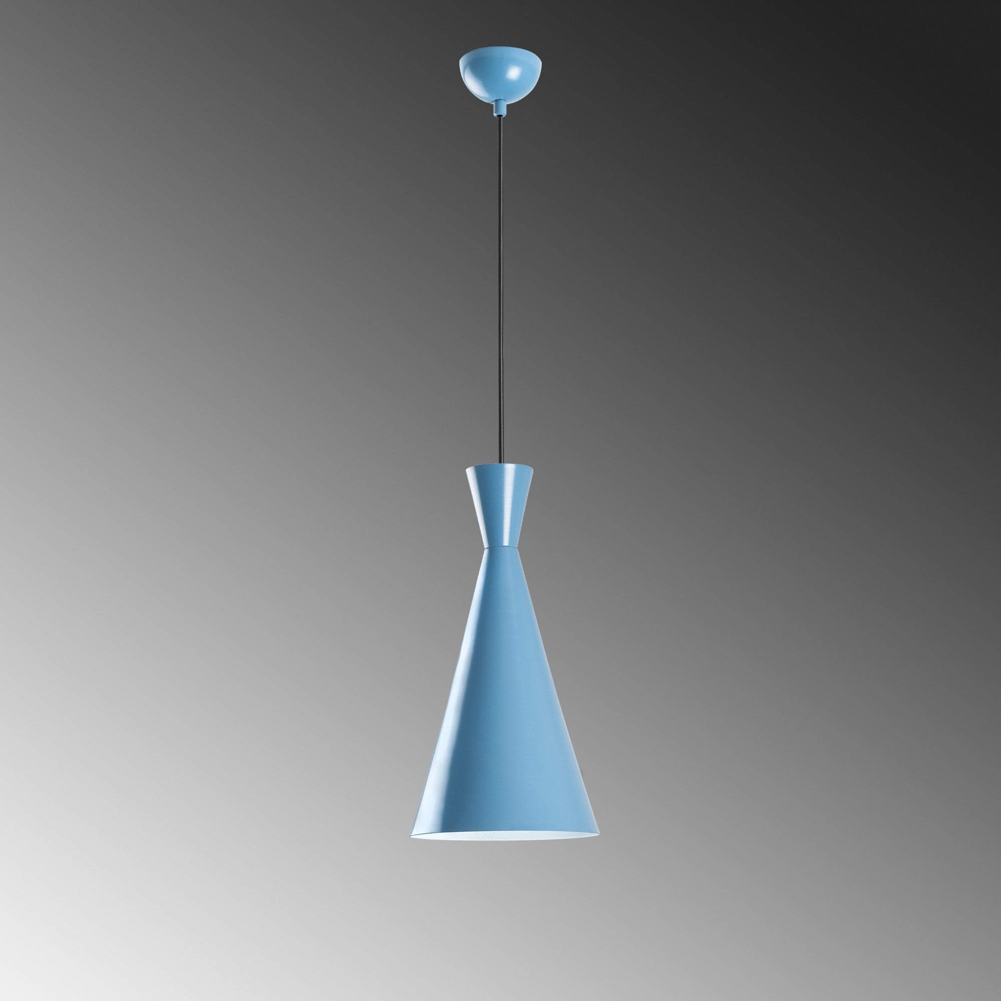 Candeeiro de Teto – altura ajustável de 45 a 134 cm – azul claro – metal