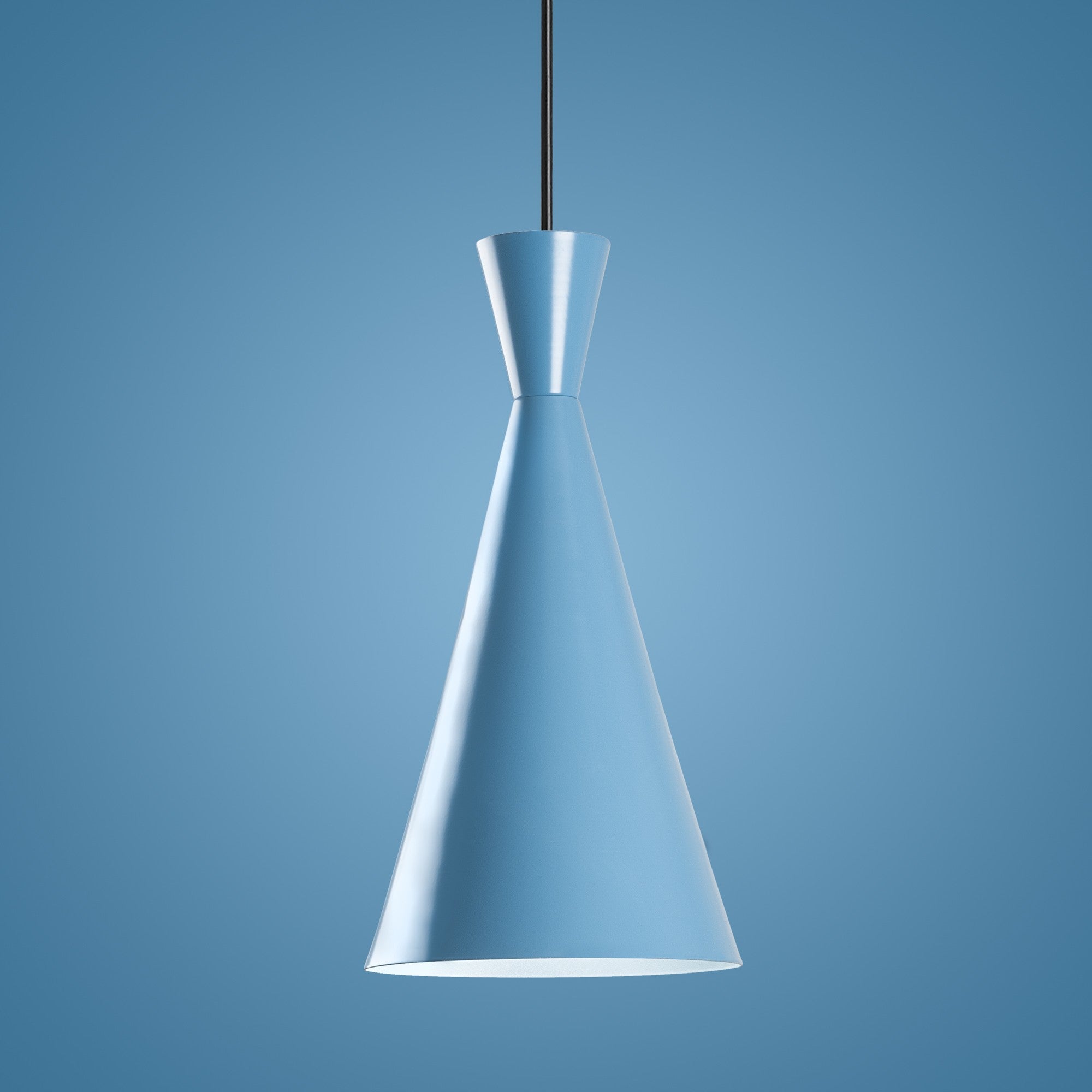 Candeeiro de Teto – altura ajustável de 45 a 134 cm – azul claro – metal