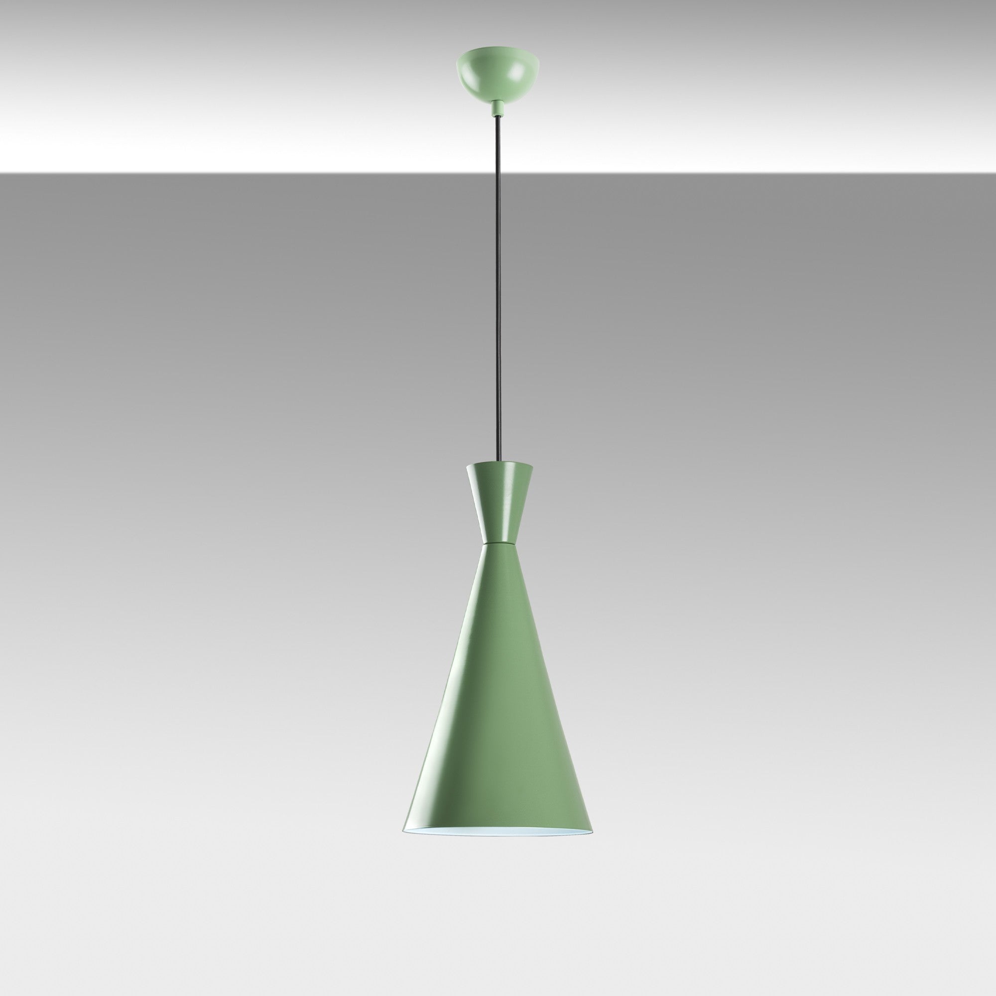 Candeeiro de Teto – altura ajustável de 45 a 134 cm – cor menta – corpo de metal