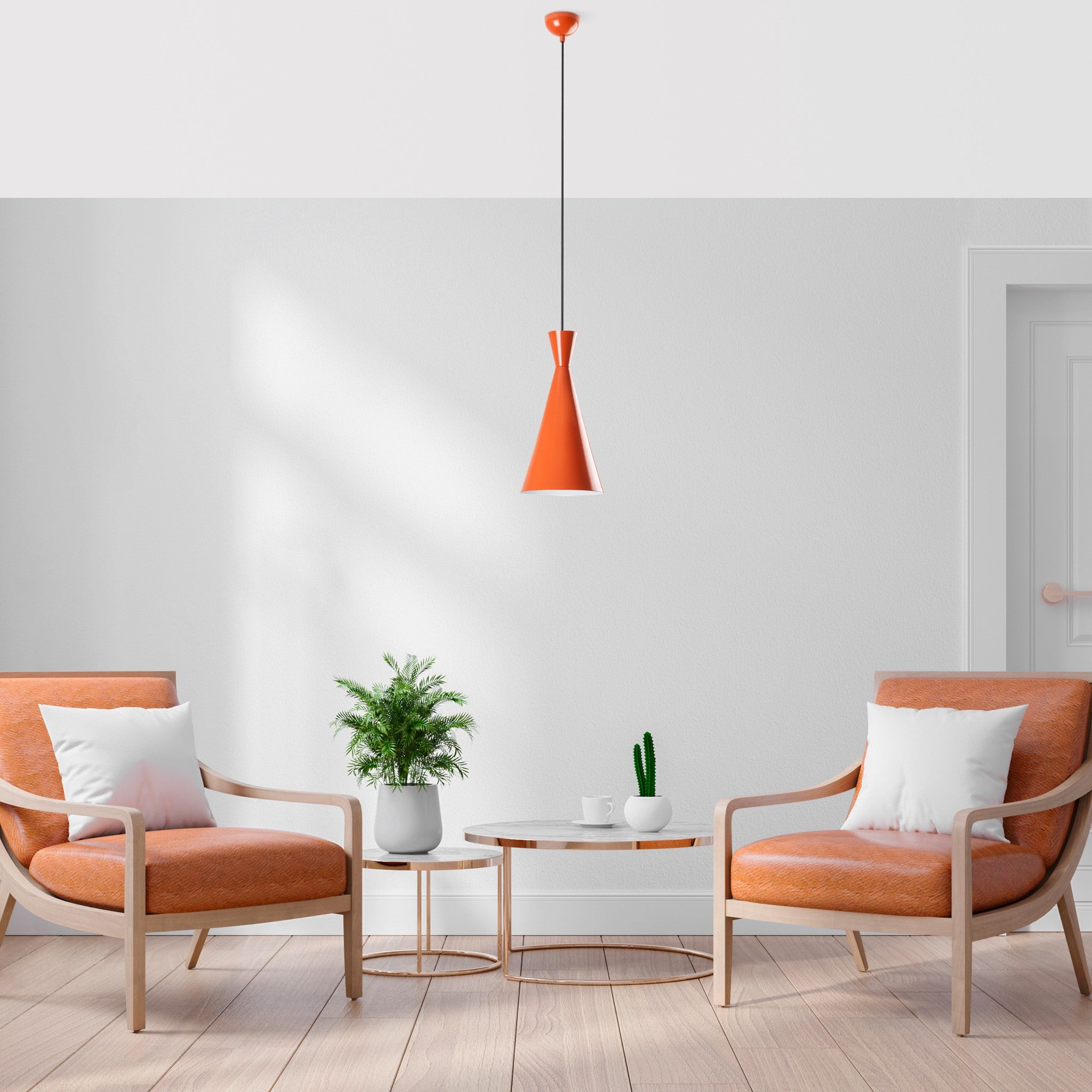 Candeeiro de Teto – 45-134 cm – Laranja – Metal