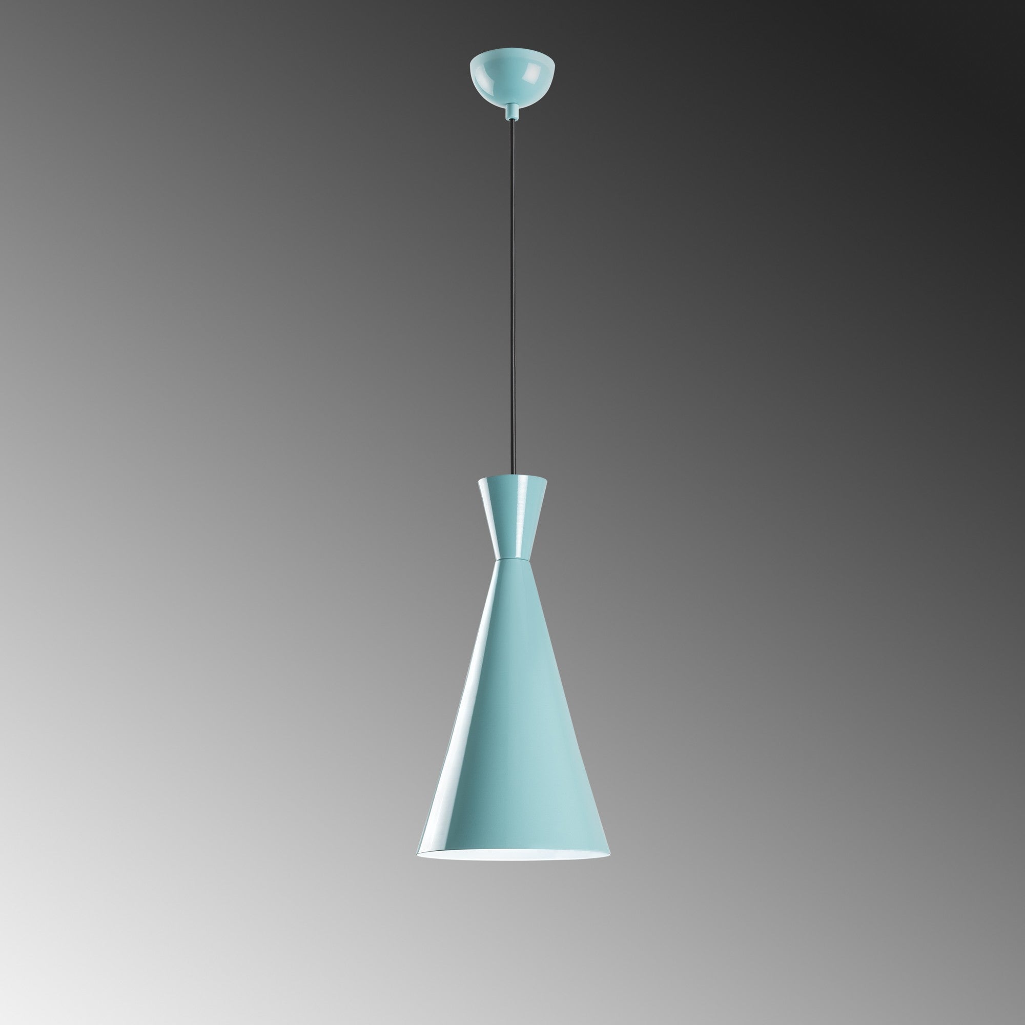 Candeeiro de Teto de metal – altura ajustável de 45 a 134 cm – turquesa