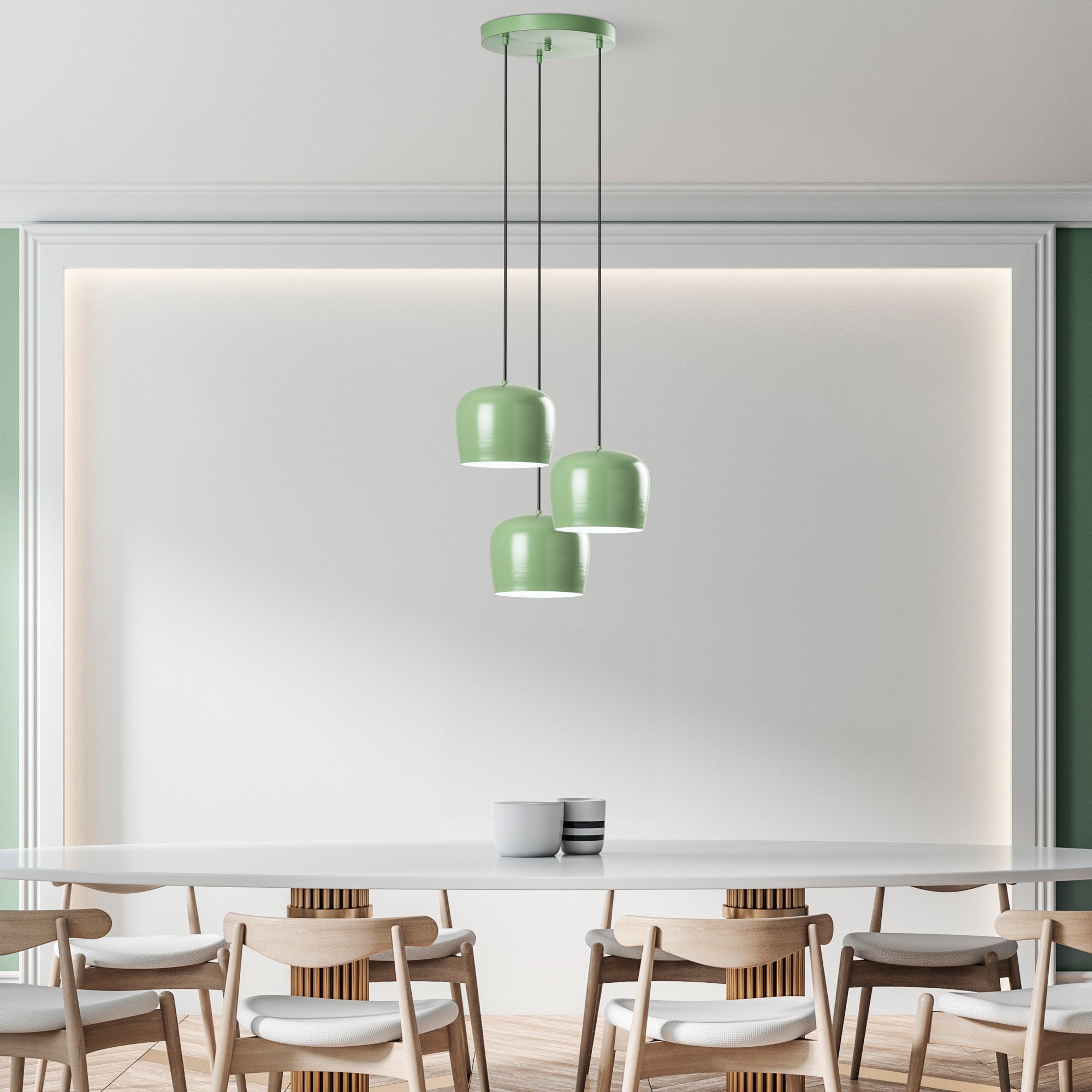 Candeeiro de Teto – 45 cm de diâmetro – menta – metal