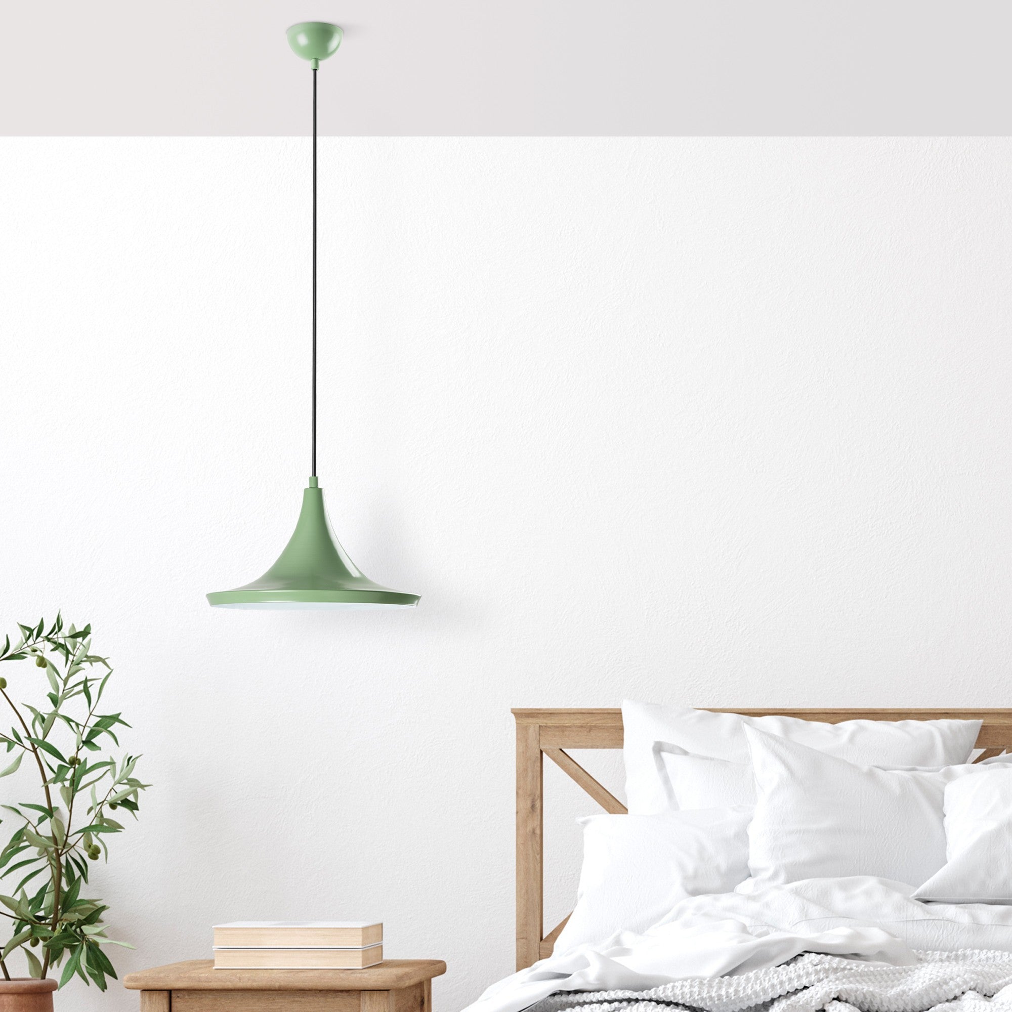 Candeeiro de Teto – altura ajustável de 30 a 117 cm – Cor Menta – corpo de metal
