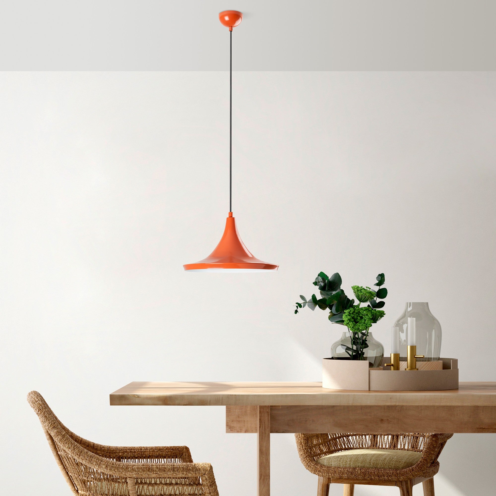 Candeeiro de Teto – Ø30 cm – laranja – metal