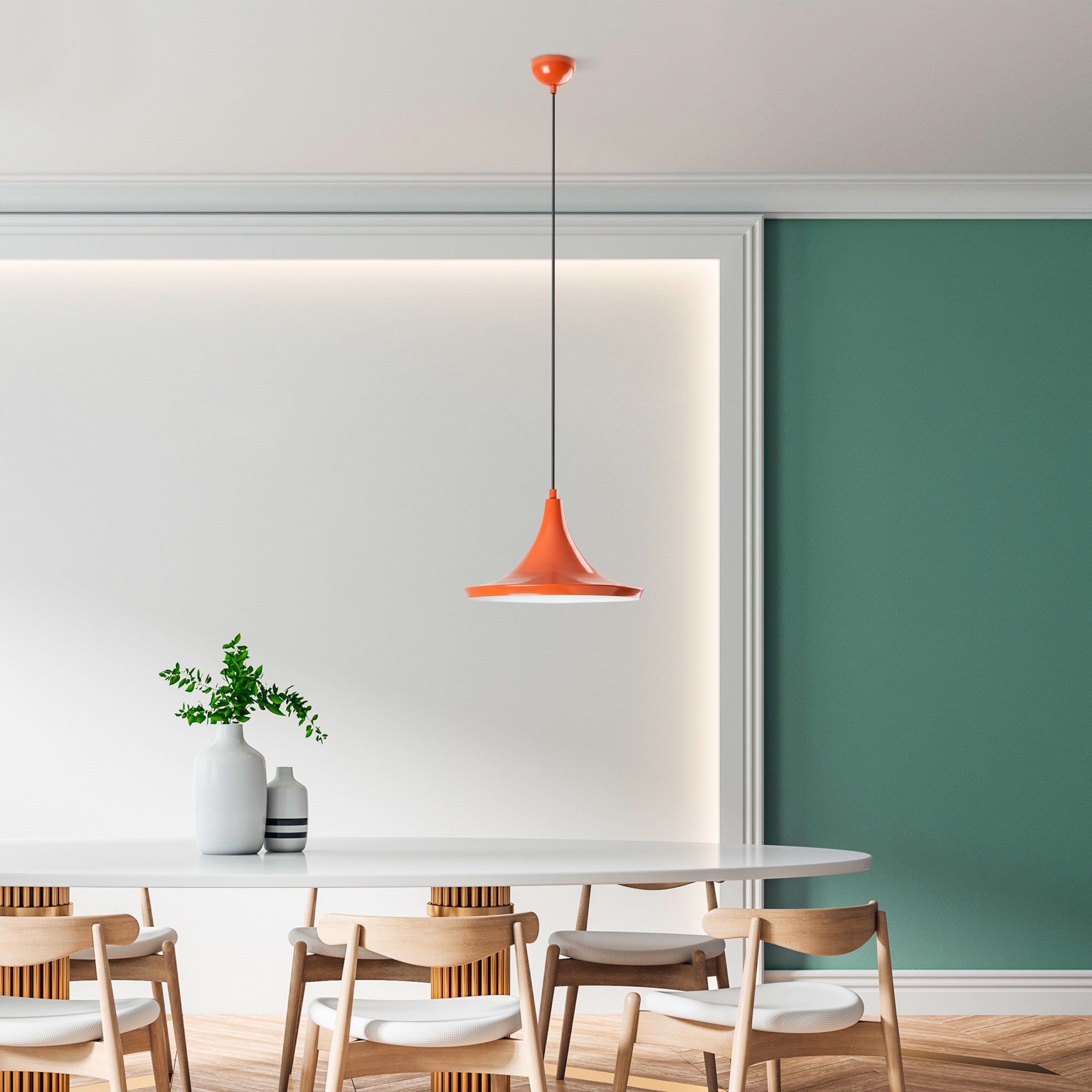 Candeeiro de Teto – Ø30 cm – laranja – metal