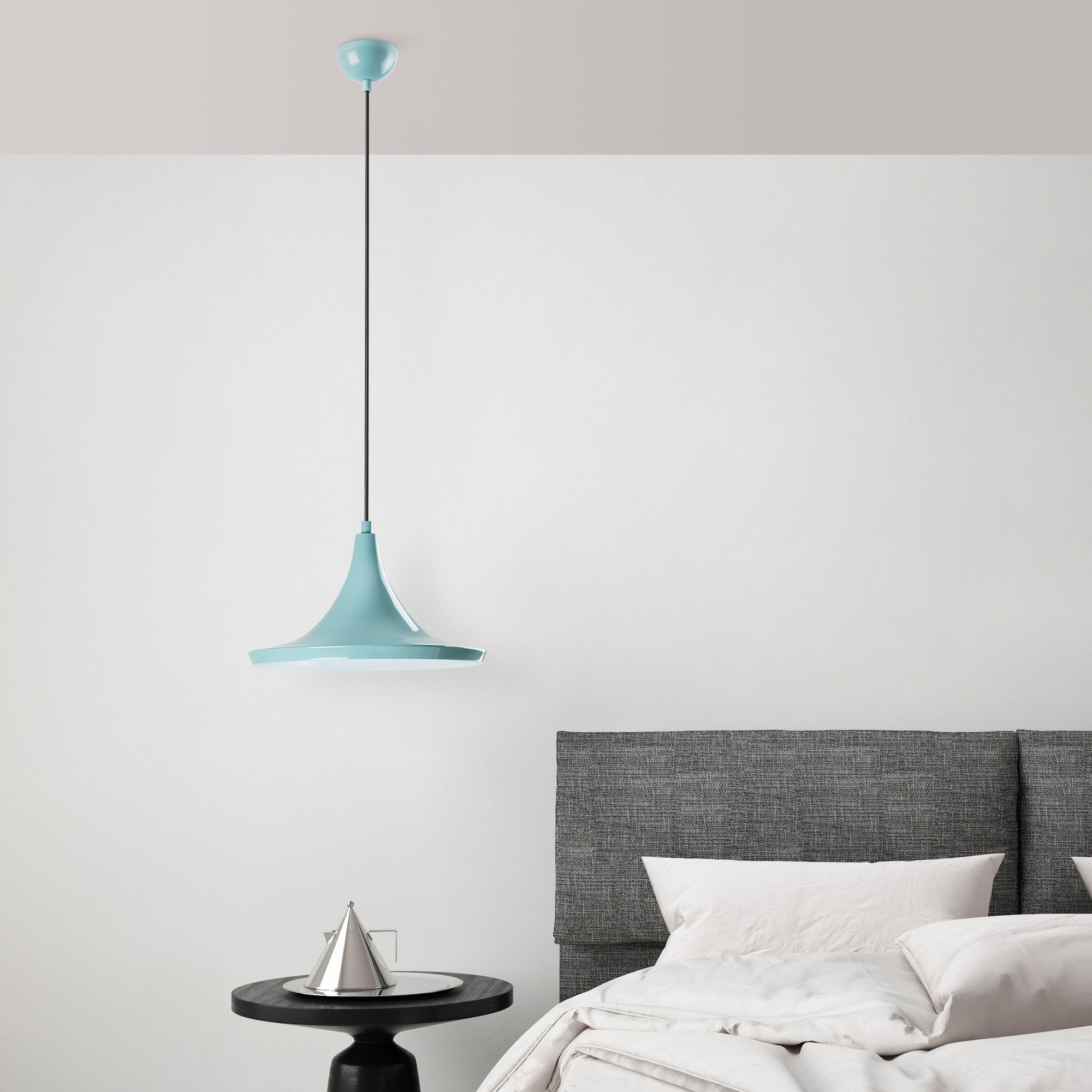 Candeeiro de Teto – Altura Ajustável 30-117 cm – Turquesa – Metal