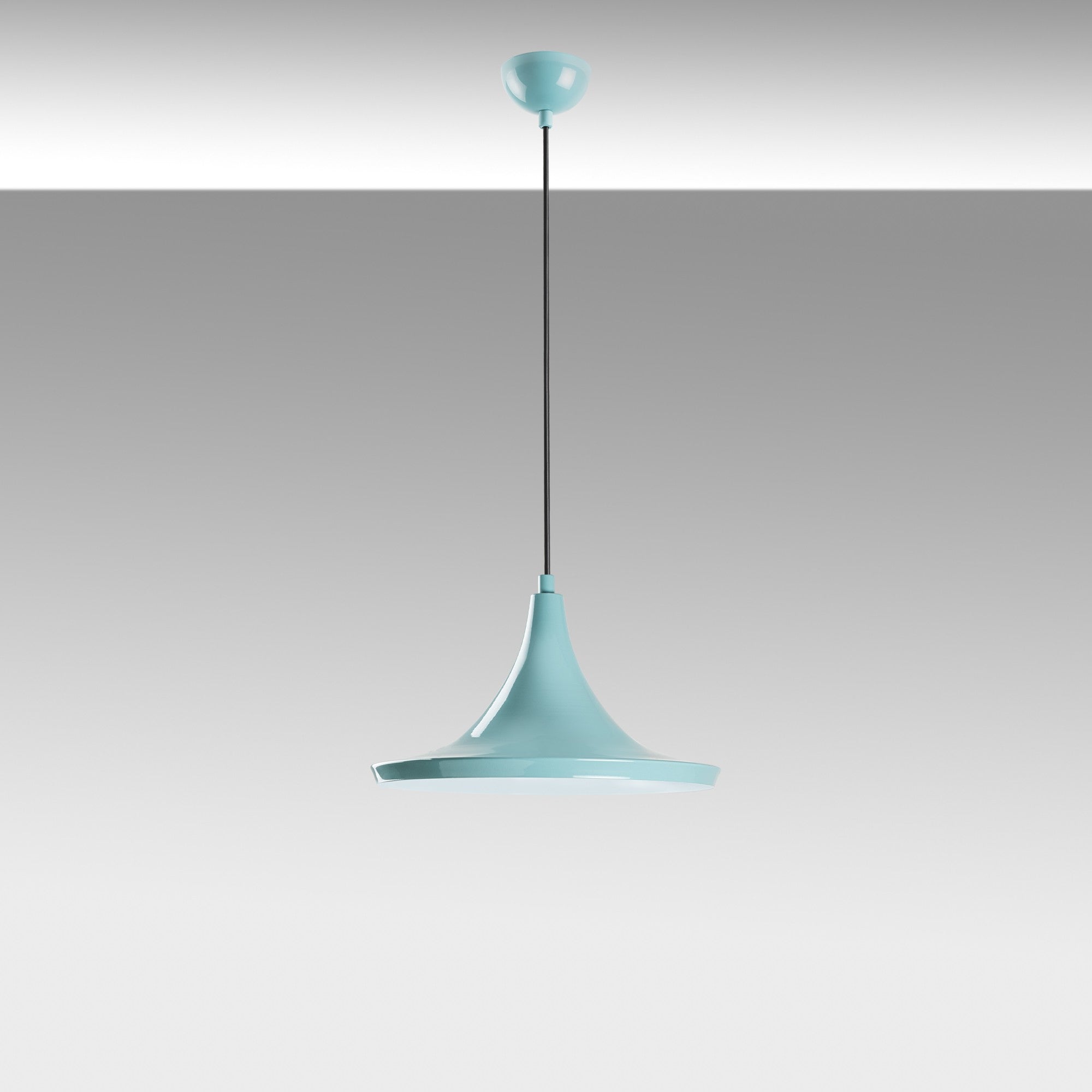Candeeiro de Teto – Altura Ajustável 30-117 cm – Turquesa – Metal
