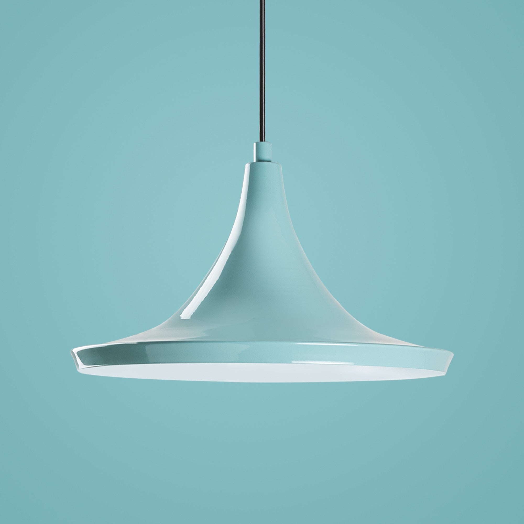 Candeeiro de Teto – Altura Ajustável 30-117 cm – Turquesa – Metal