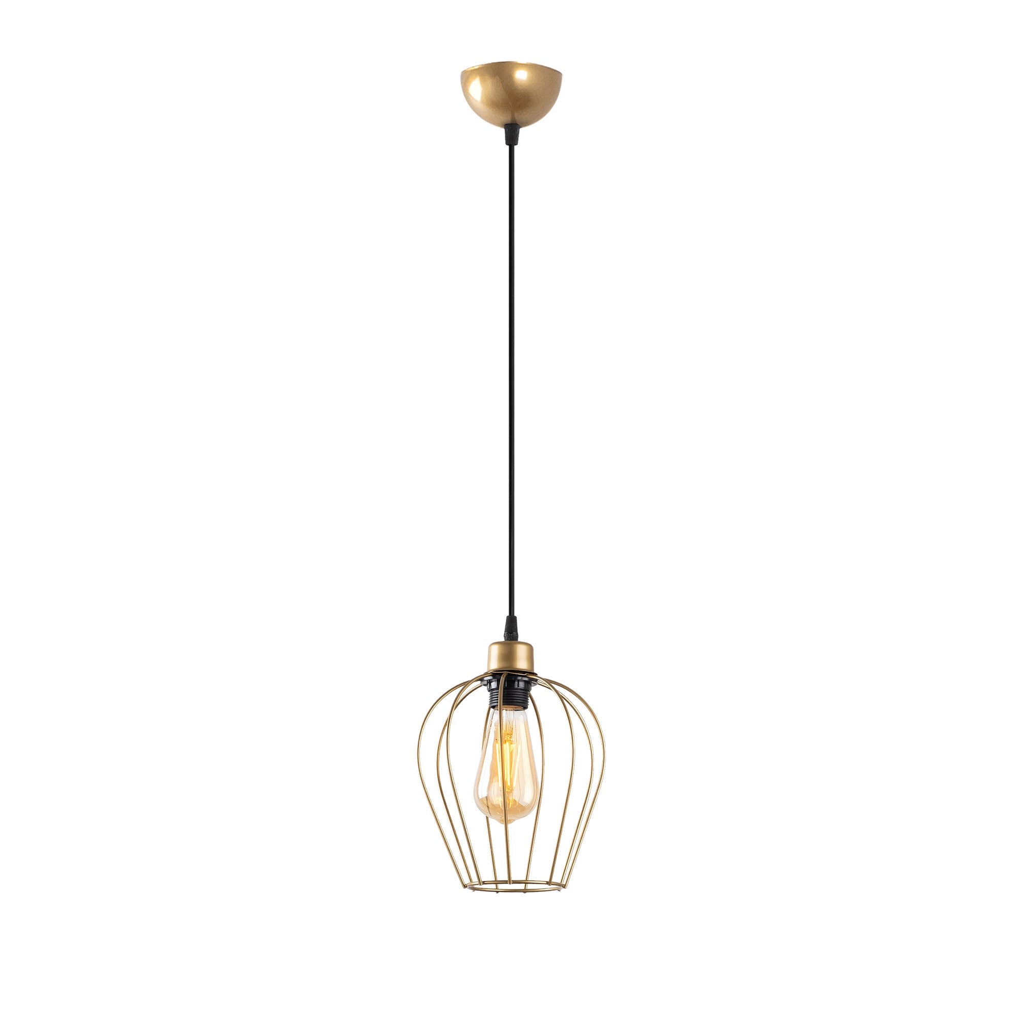 Candeeiro de Teto – 30 - 116 cm – Dourado – Metálico